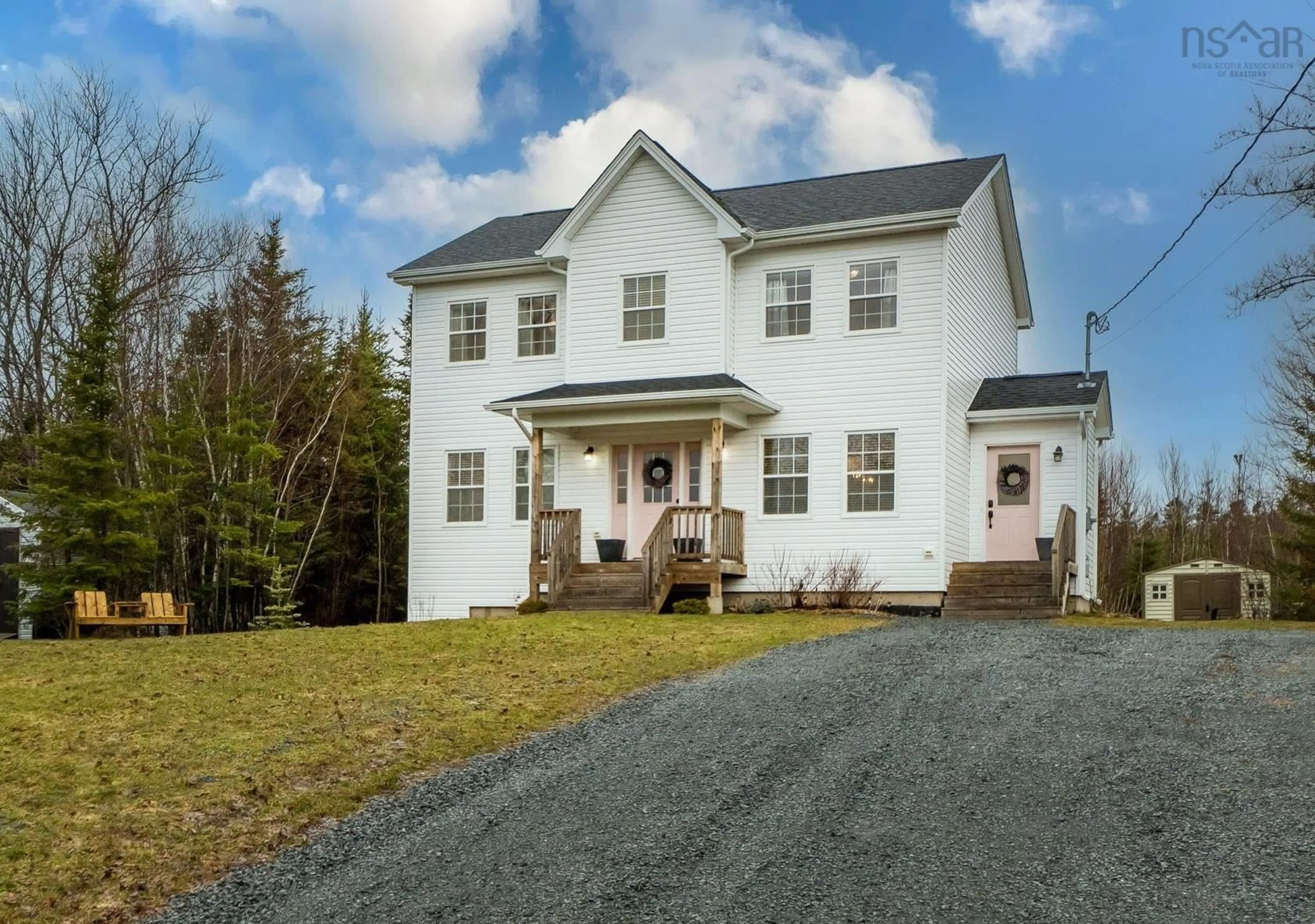 Home with vinyl exterior material, street for 15 Acorn Ave, Lantz Nova Scotia B2S 1Y5