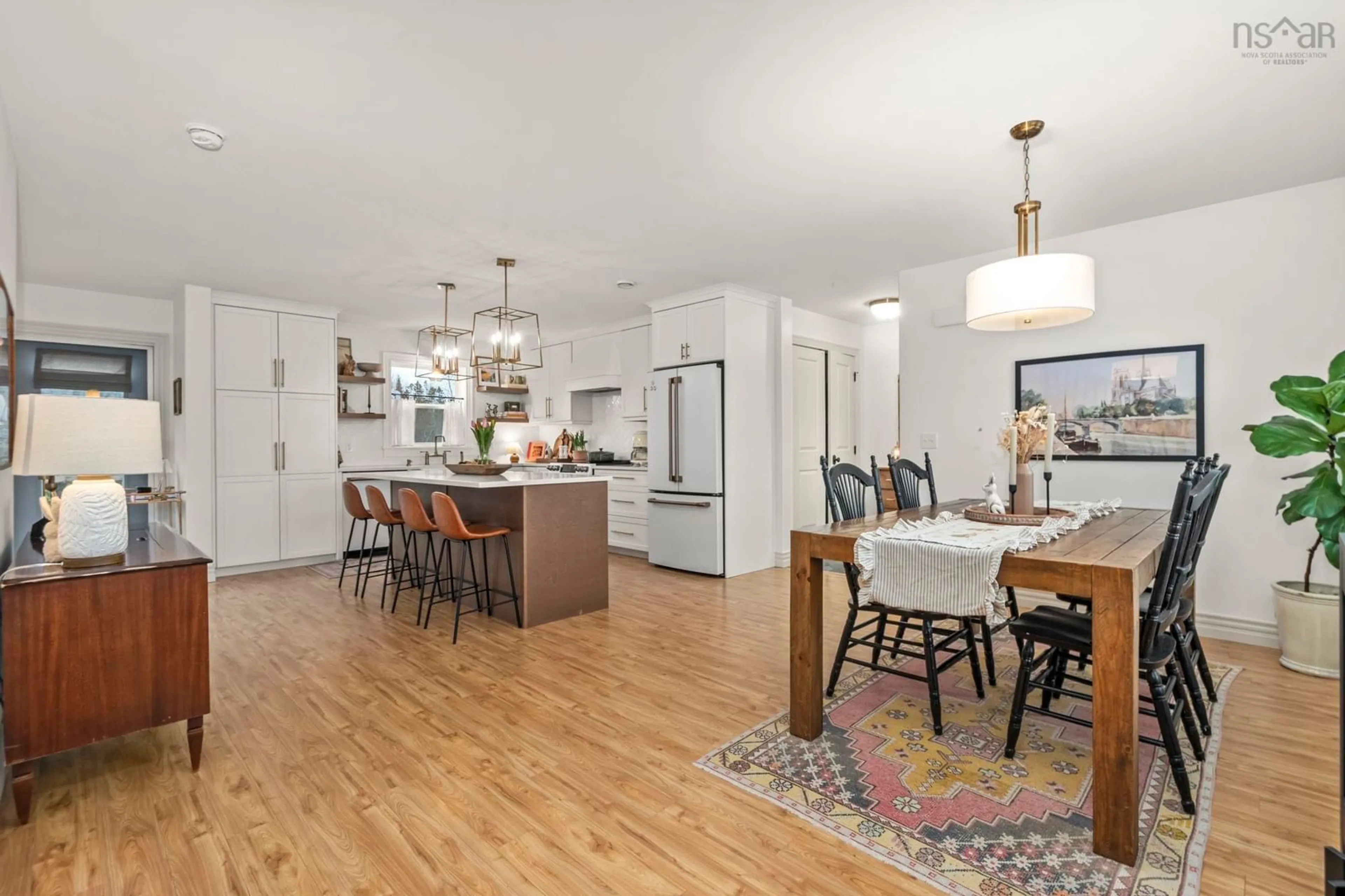 Open concept kitchen, wood/laminate floor for 15 Acorn Ave, Lantz Nova Scotia B2S 1Y5