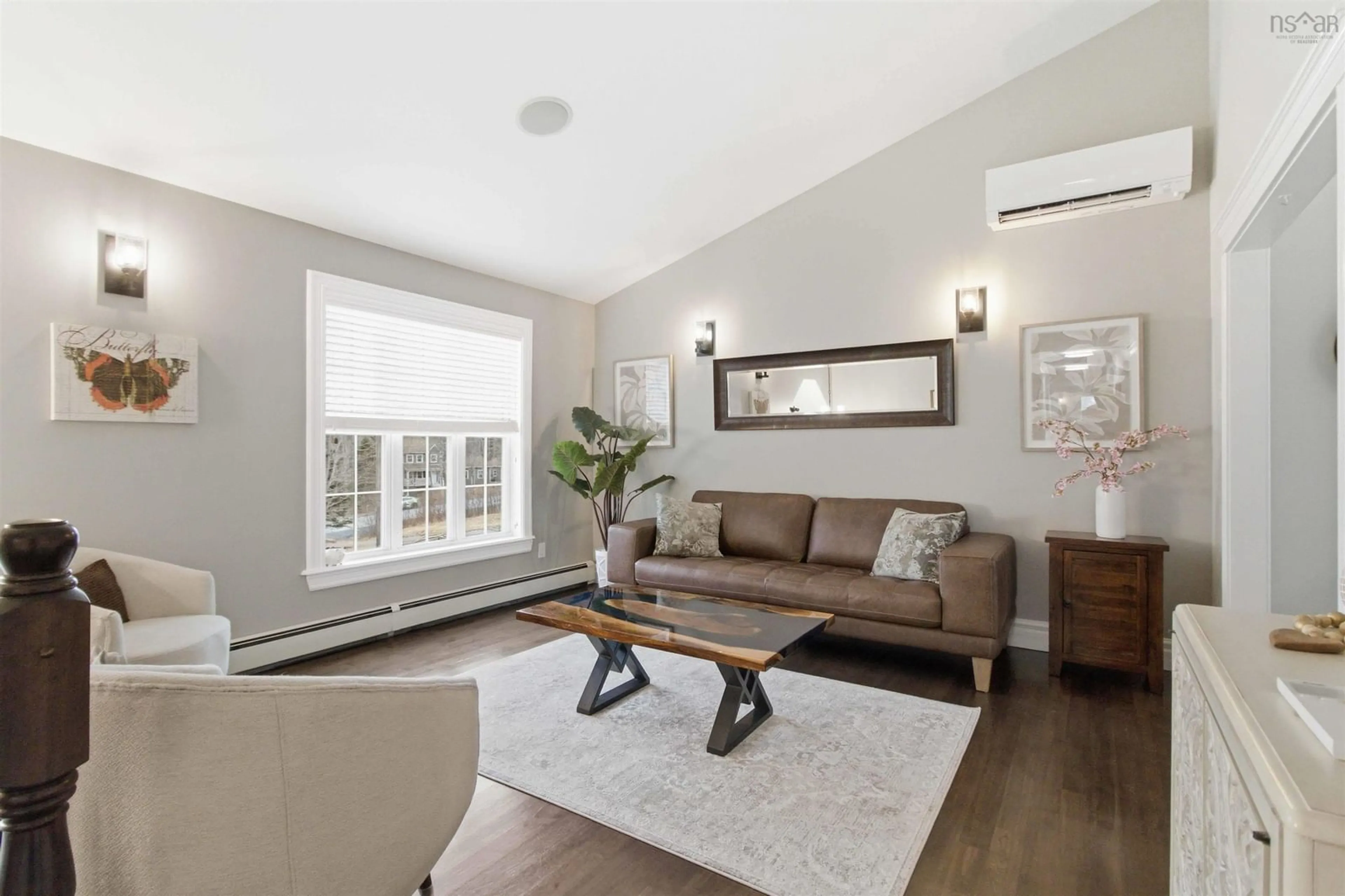 Living room with furniture, wood/laminate floor for 301 Preakness Cres, Fall River Nova Scotia B2T 1W8