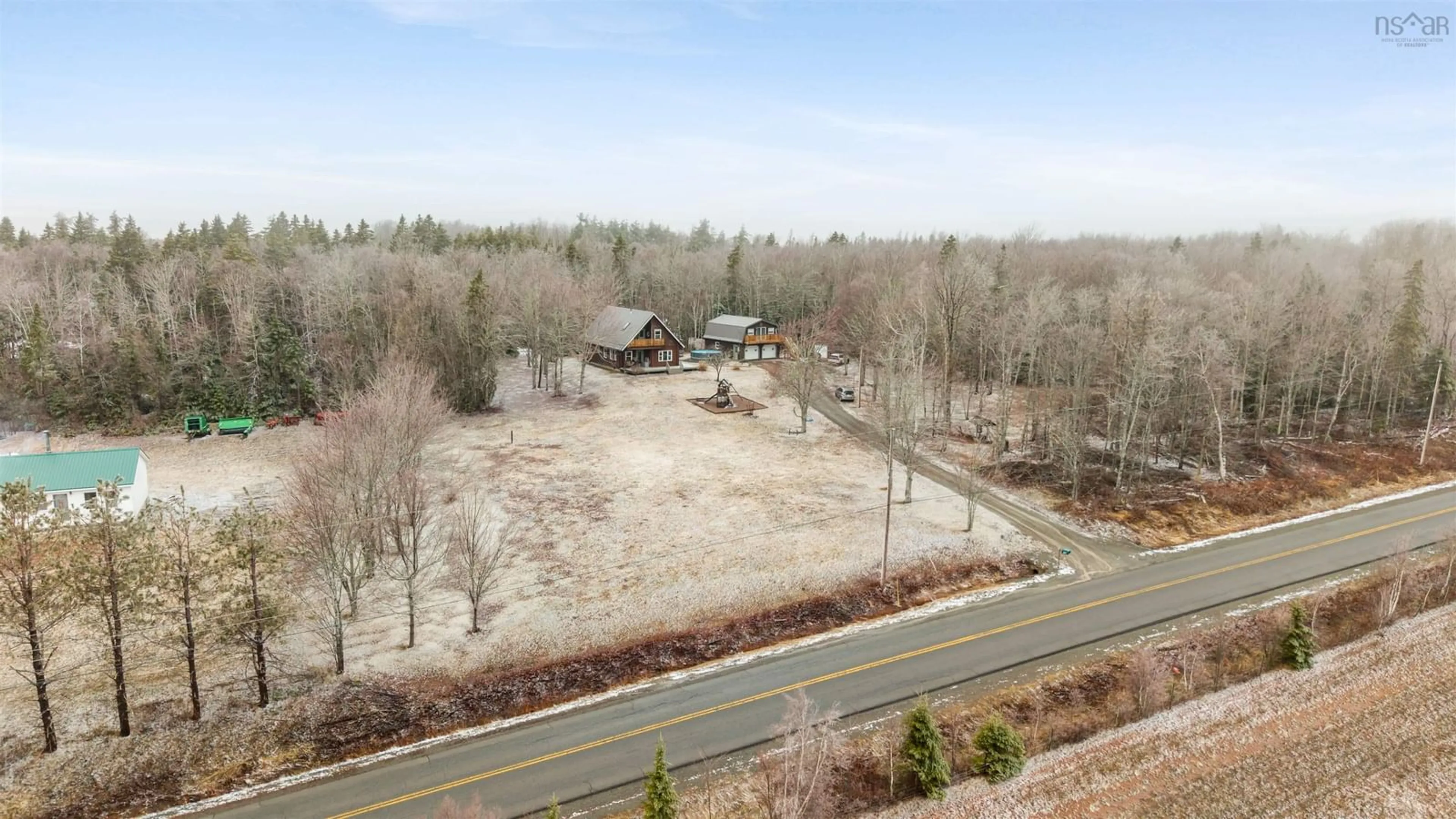 A pic from outside/outdoor area/front of a property/back of a property/a pic from drone, forest/trees view for 1197 Mount Pleasant Rd, Oxford Nova Scotia B0M 1P0