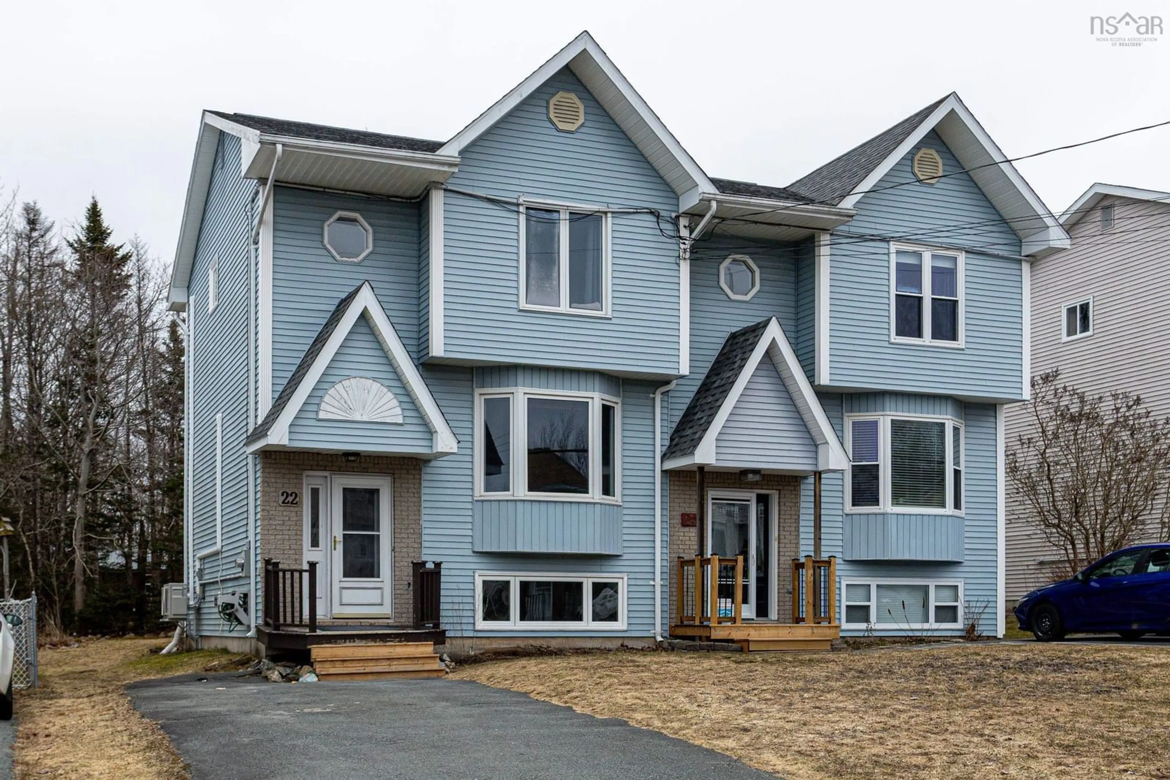 Home with vinyl exterior material, street for 22 Sprucevale Dr, Timberlea Nova Scotia B3T 1J8