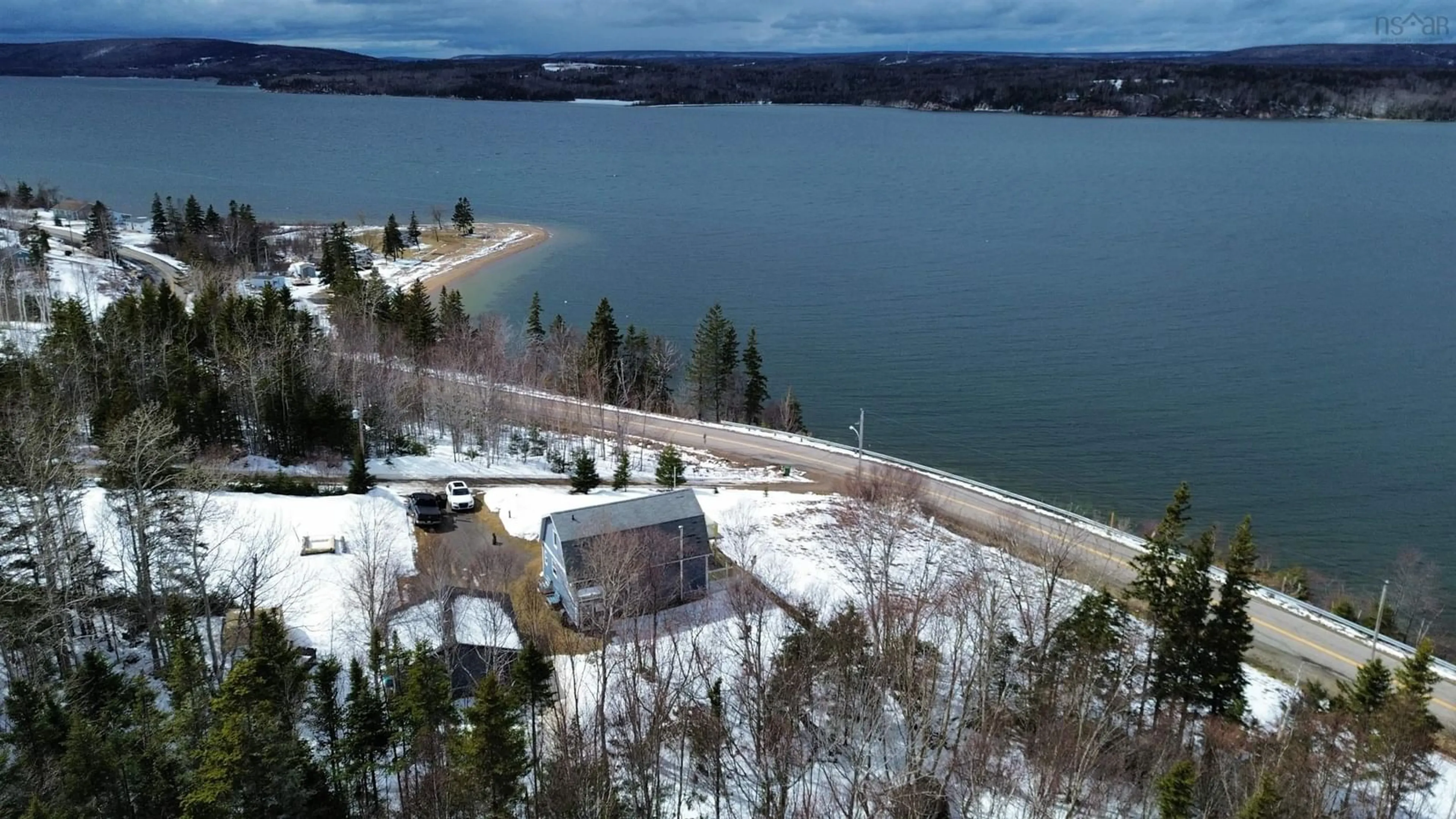 A pic from outside/outdoor area/front of a property/back of a property/a pic from drone, water/lake/river/ocean view for 8872 Kempt Head Rd, Kempt Head Nova Scotia B1X 1P8