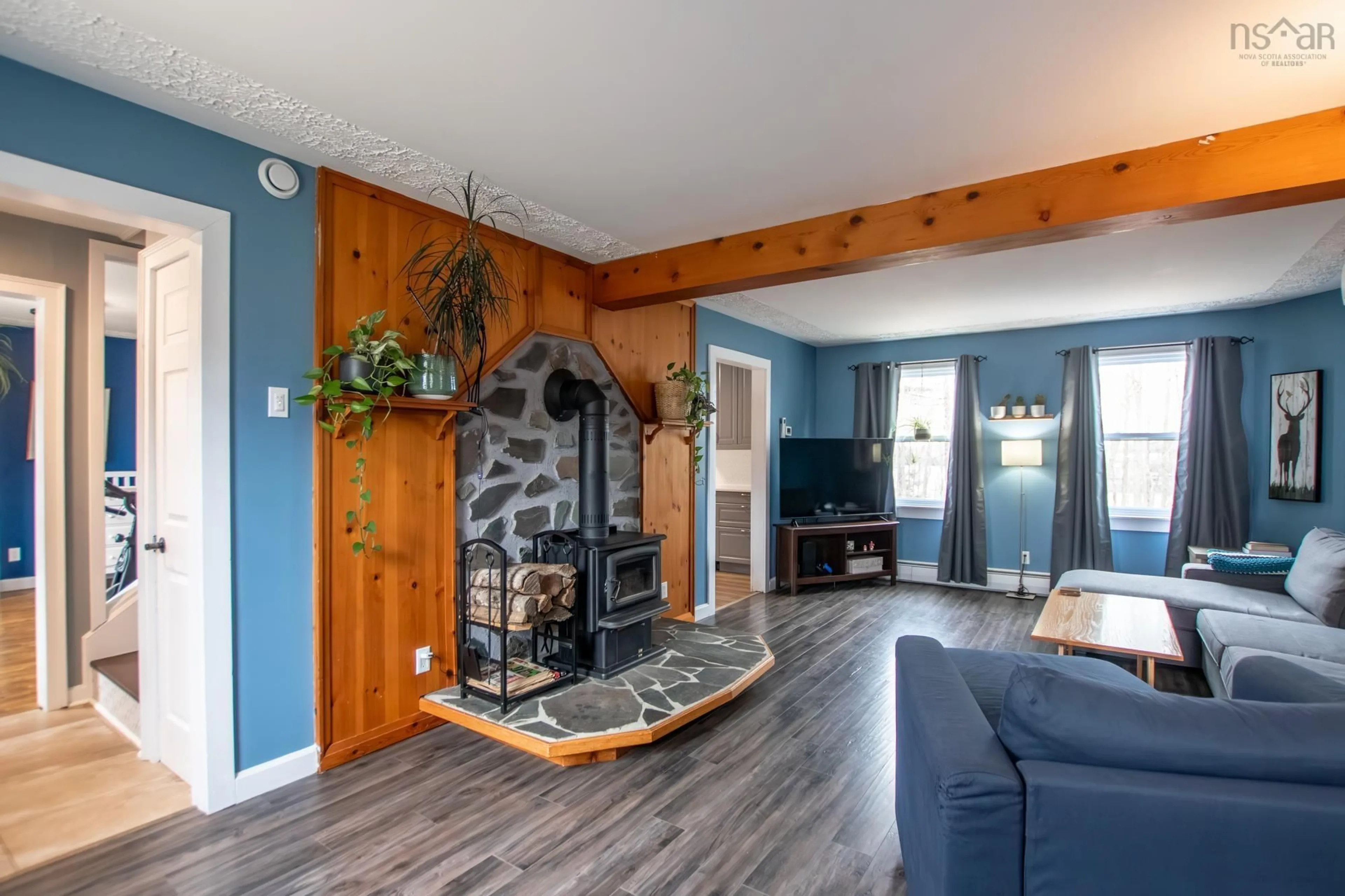 Living room with furniture, wood/laminate floor for 169 Quaker Cres, Lower Sackville Nova Scotia B4C 2Z3