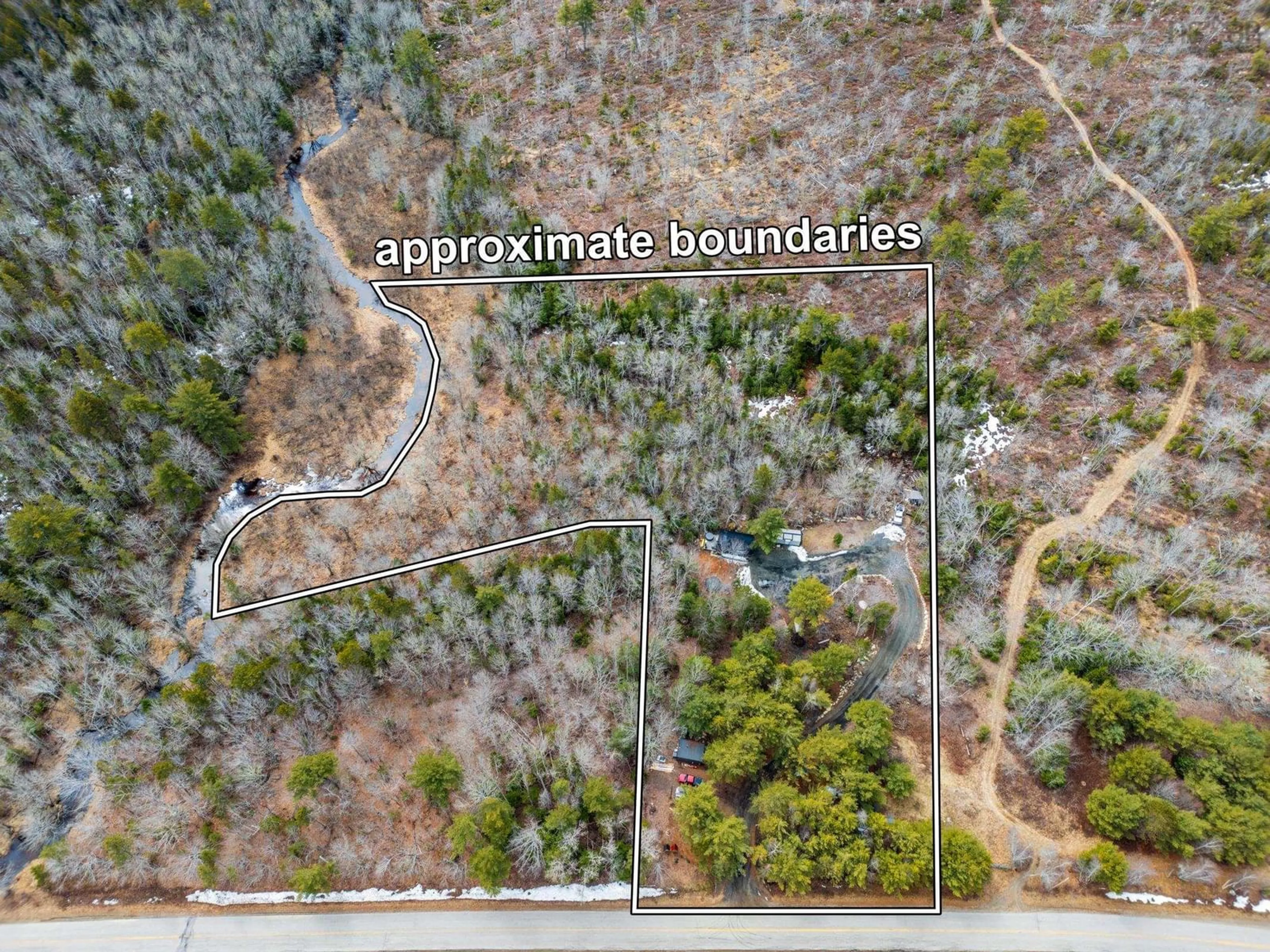 A pic from outside/outdoor area/front of a property/back of a property/a pic from drone, forest/trees view for 2234 Virginia Rd, West Springhill Nova Scotia B0S 1A0