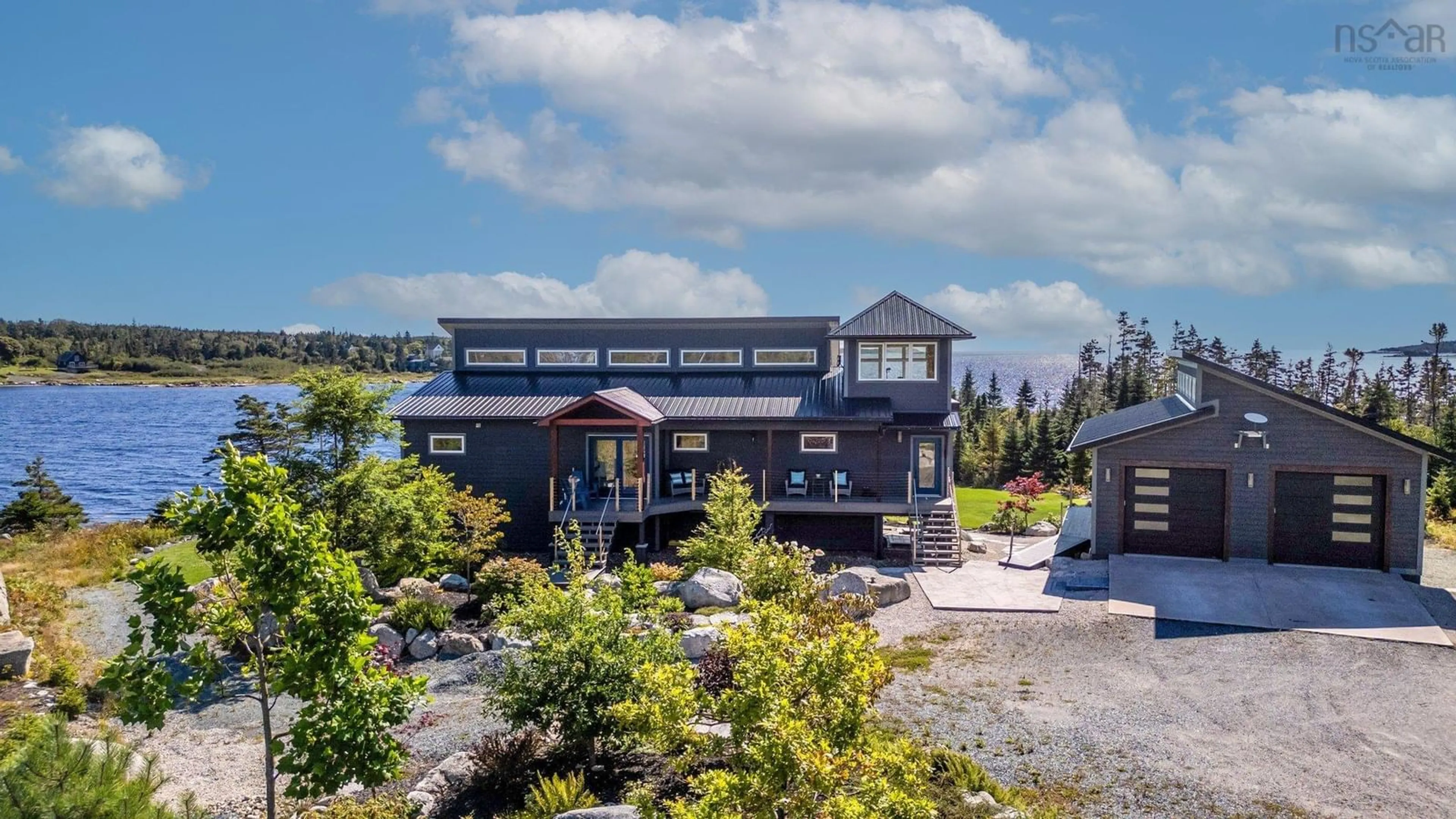 A pic from outside/outdoor area/front of a property/back of a property/a pic from drone, water/lake/river/ocean view for 22 Thumbcap Lane, West Pennant Nova Scotia B3V 0C8