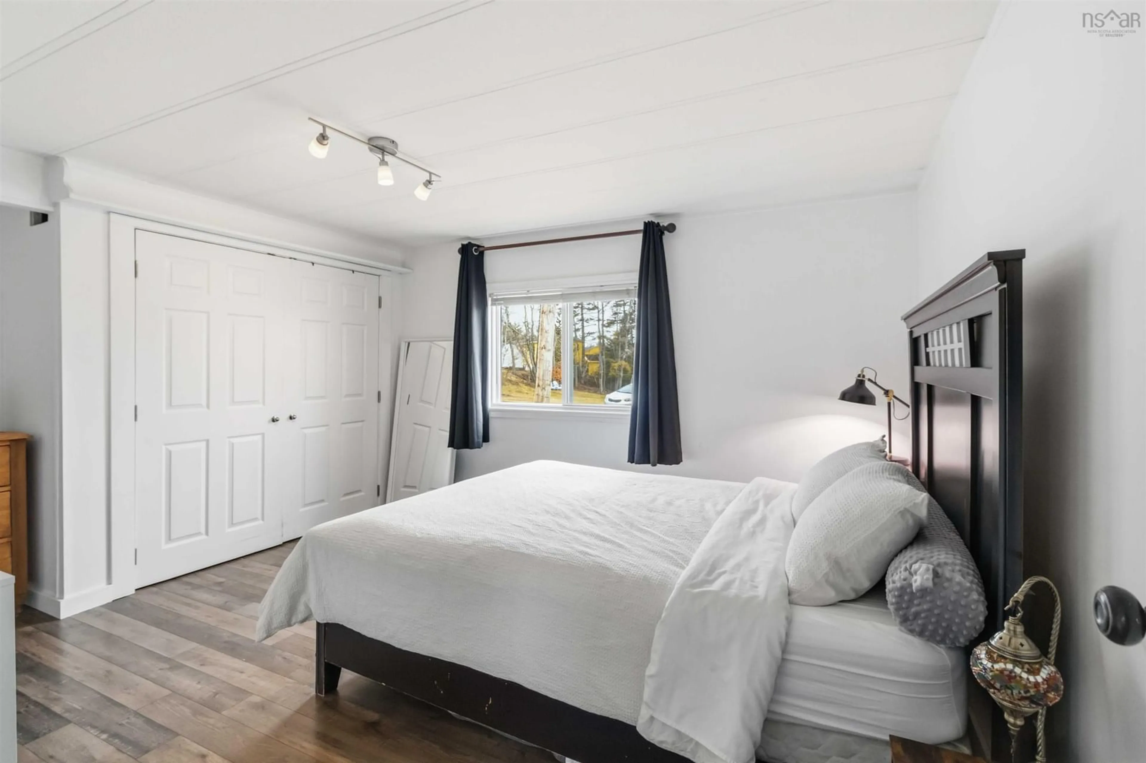 Bedroom with bed, wood/laminate floor for 34 Hughes Dr, Middle Sackville Nova Scotia B4E 2Y2