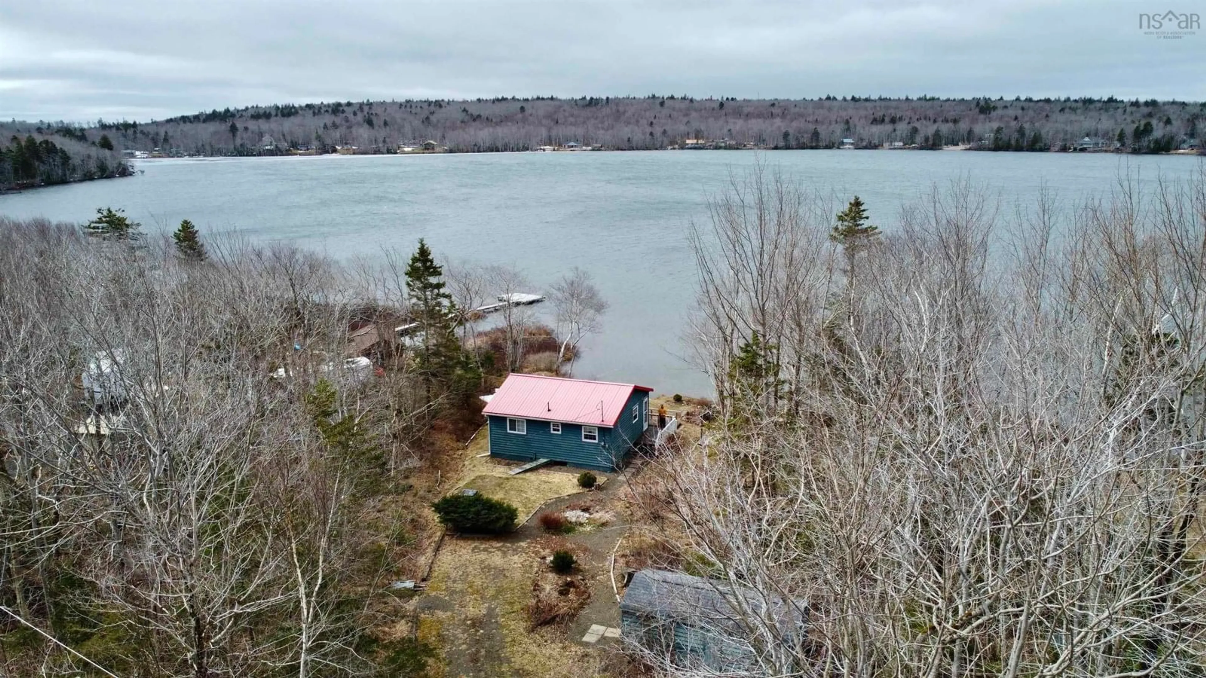 A pic from outside/outdoor area/front of a property/back of a property/a pic from drone, water/lake/river/ocean view for 511 Rumsey Lake Rd, Arlington West Nova Scotia B0S 1L0