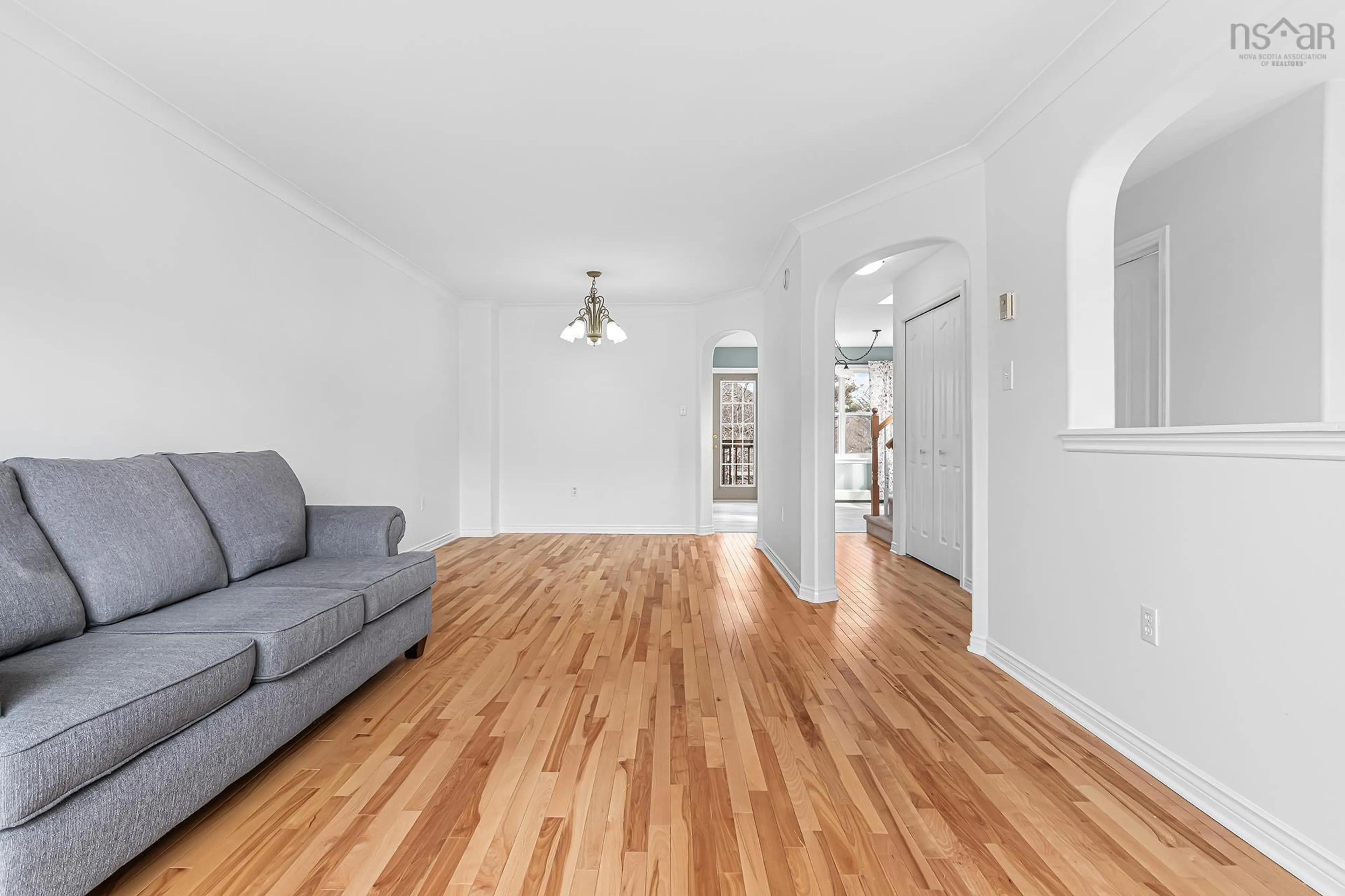 Living room with furniture, wood/laminate floor for 55 Bethany Way, Halifax Nova Scotia B3M 4H2