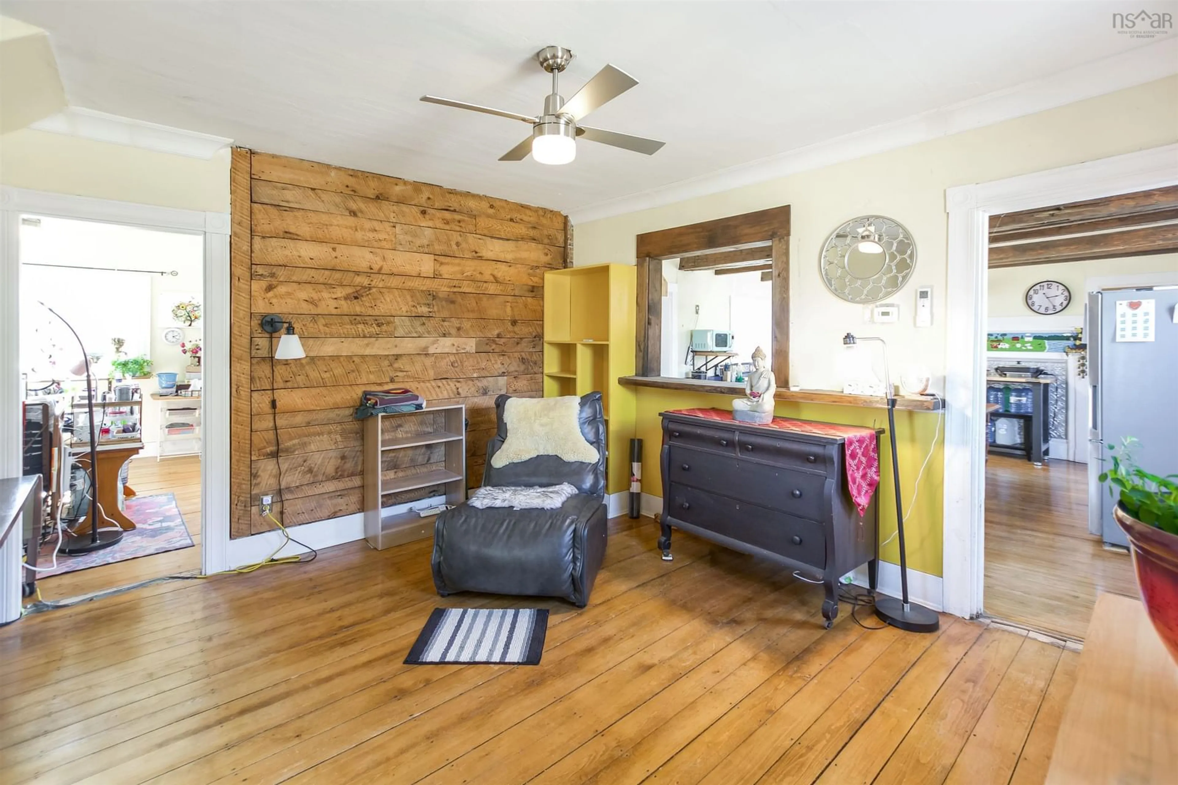 Living room with furniture, wood/laminate floor for 456 Townshipline Rd, Ohio Nova Scotia B0W 3T0