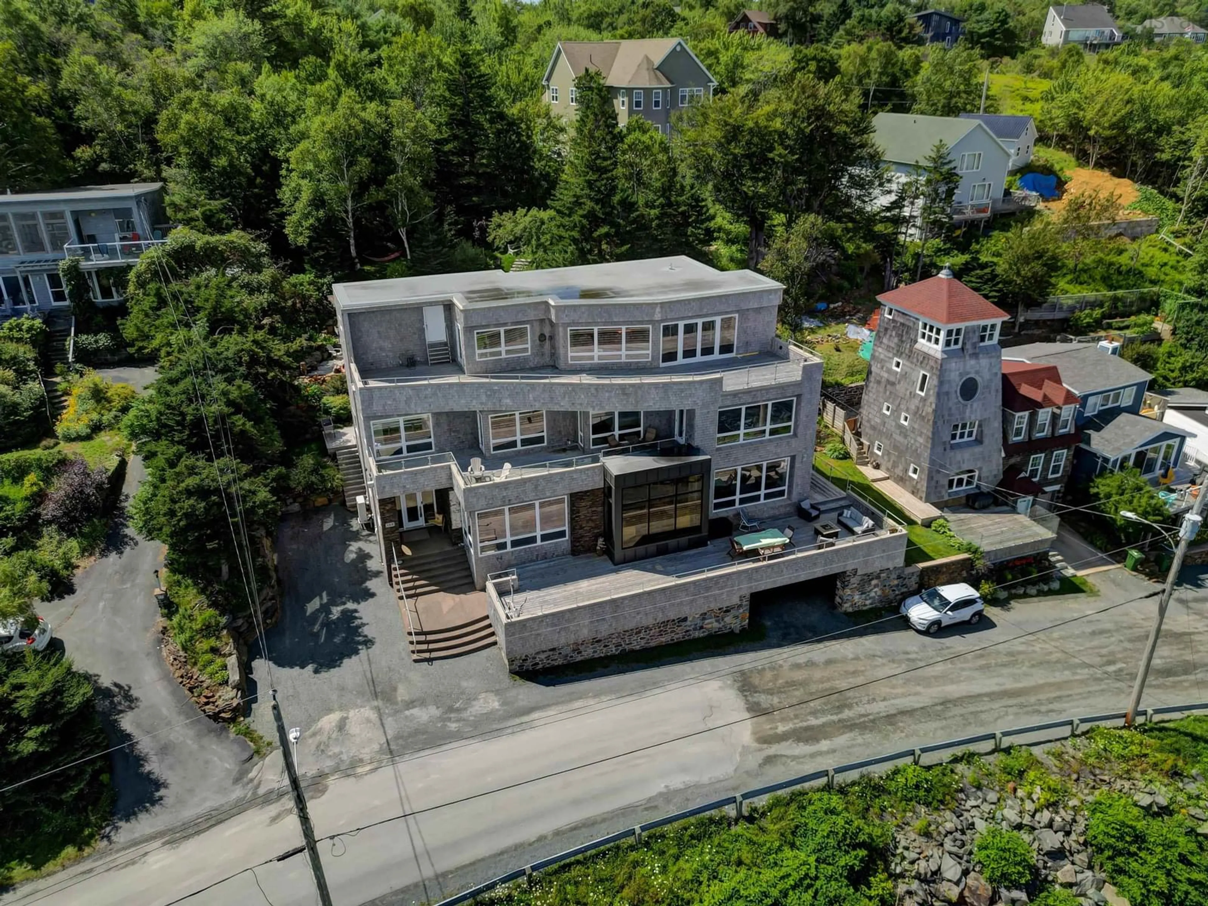 A pic from outside/outdoor area/front of a property/back of a property/a pic from drone, building for 185 Fergusons Cove Rd, Halifax Nova Scotia B3V 1L7