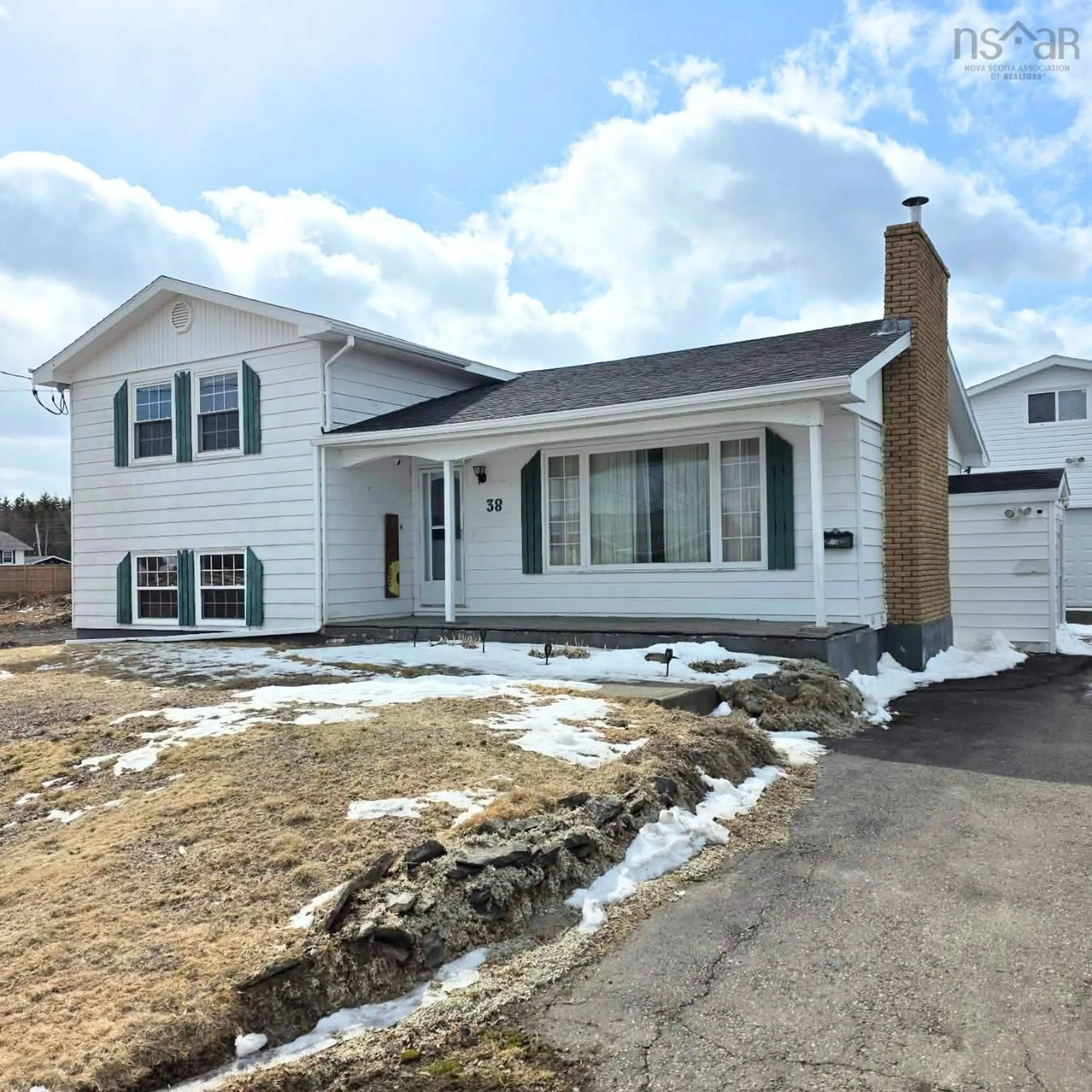 Home with vinyl exterior material, street for 38 Laben Dr, Sydney Nova Scotia B1S 3A5