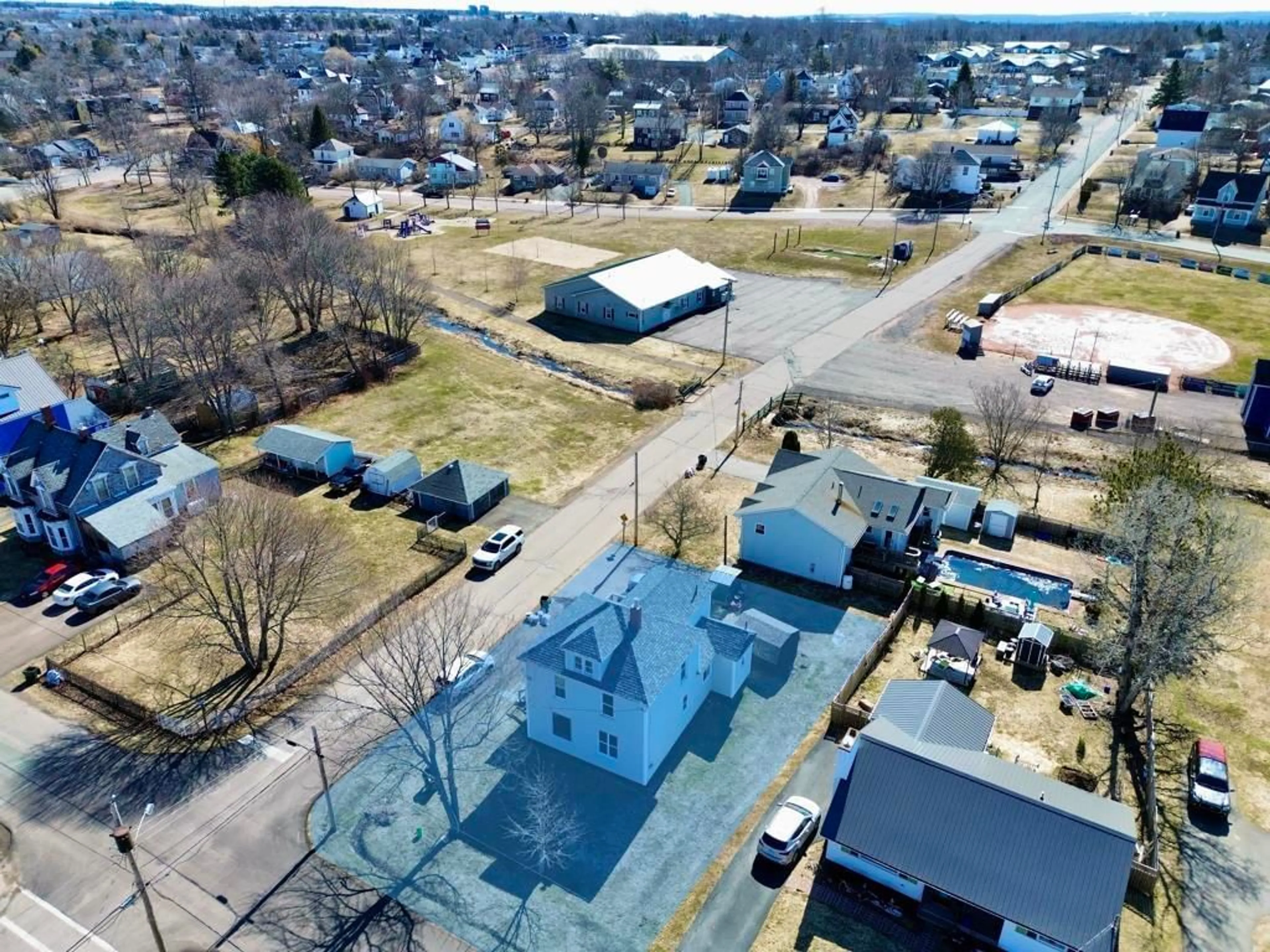 A pic from outside/outdoor area/front of a property/back of a property/a pic from drone, street for 23 Queen St, Amherst Nova Scotia B4H 1P7