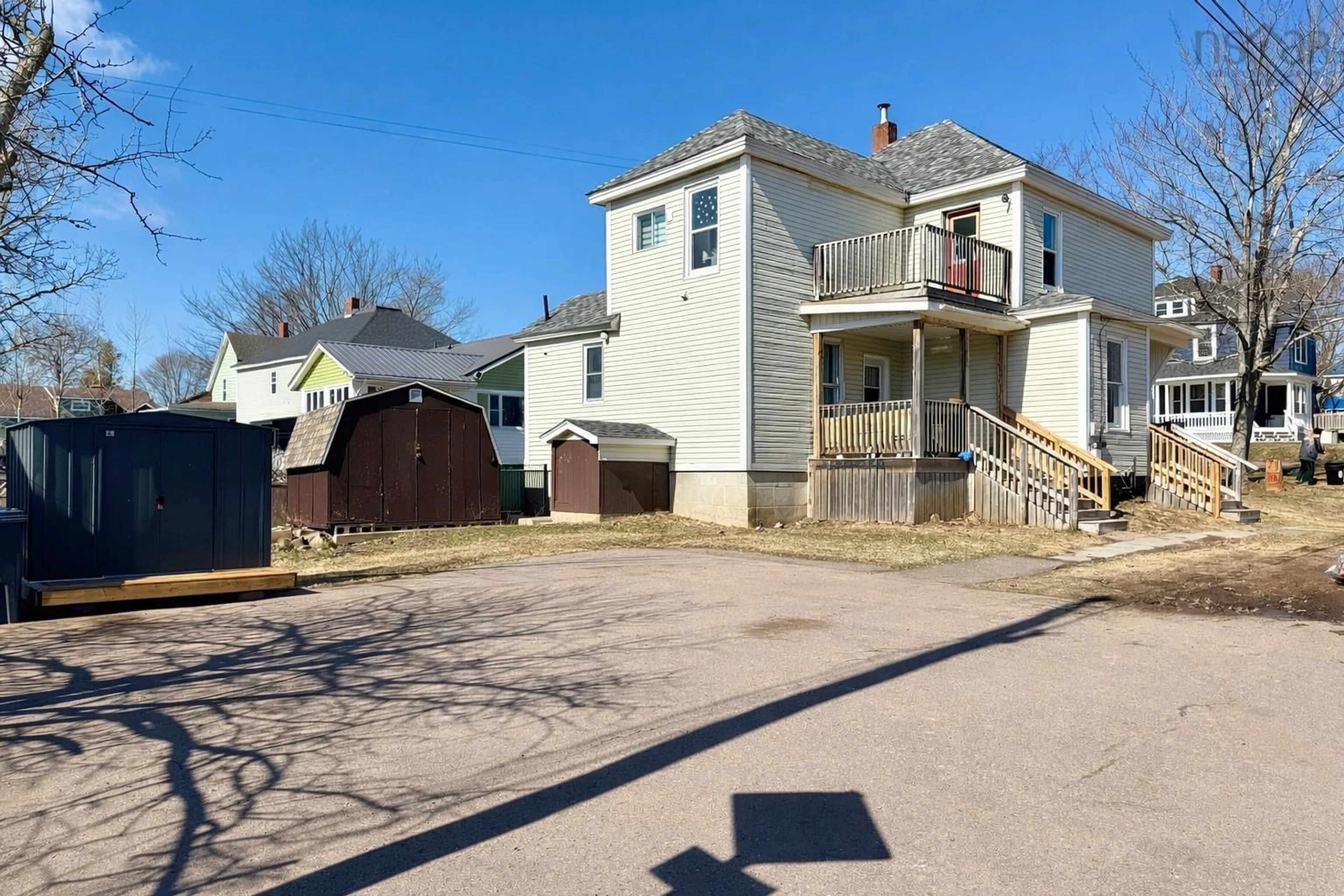 A pic from outside/outdoor area/front of a property/back of a property/a pic from drone, street for 23 Queen St, Amherst Nova Scotia B4H 1P7