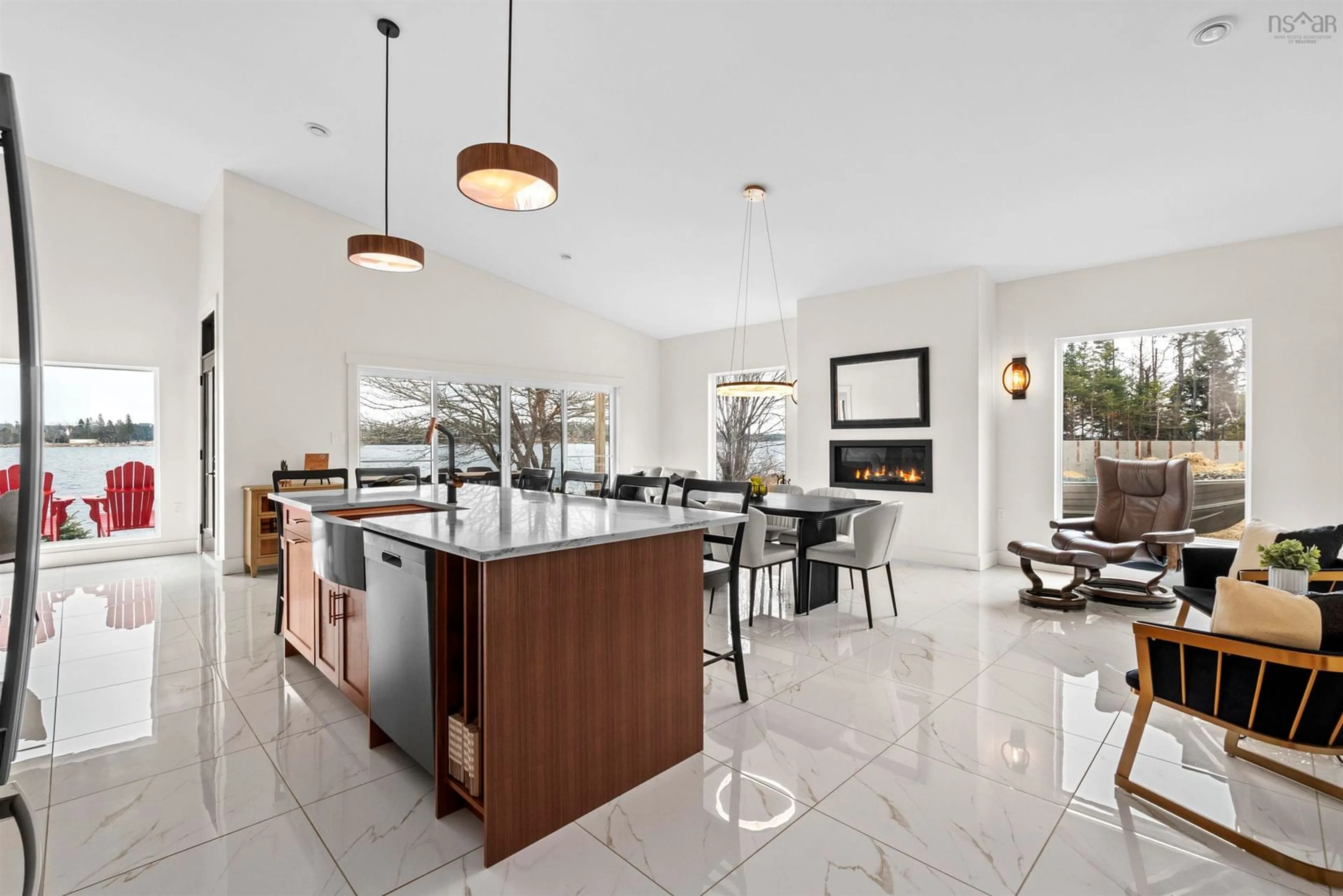 Contemporary kitchen, ceramic/tile floor for 1612 Crowell Rd, East Lawrencetown Nova Scotia B2Z 1N5