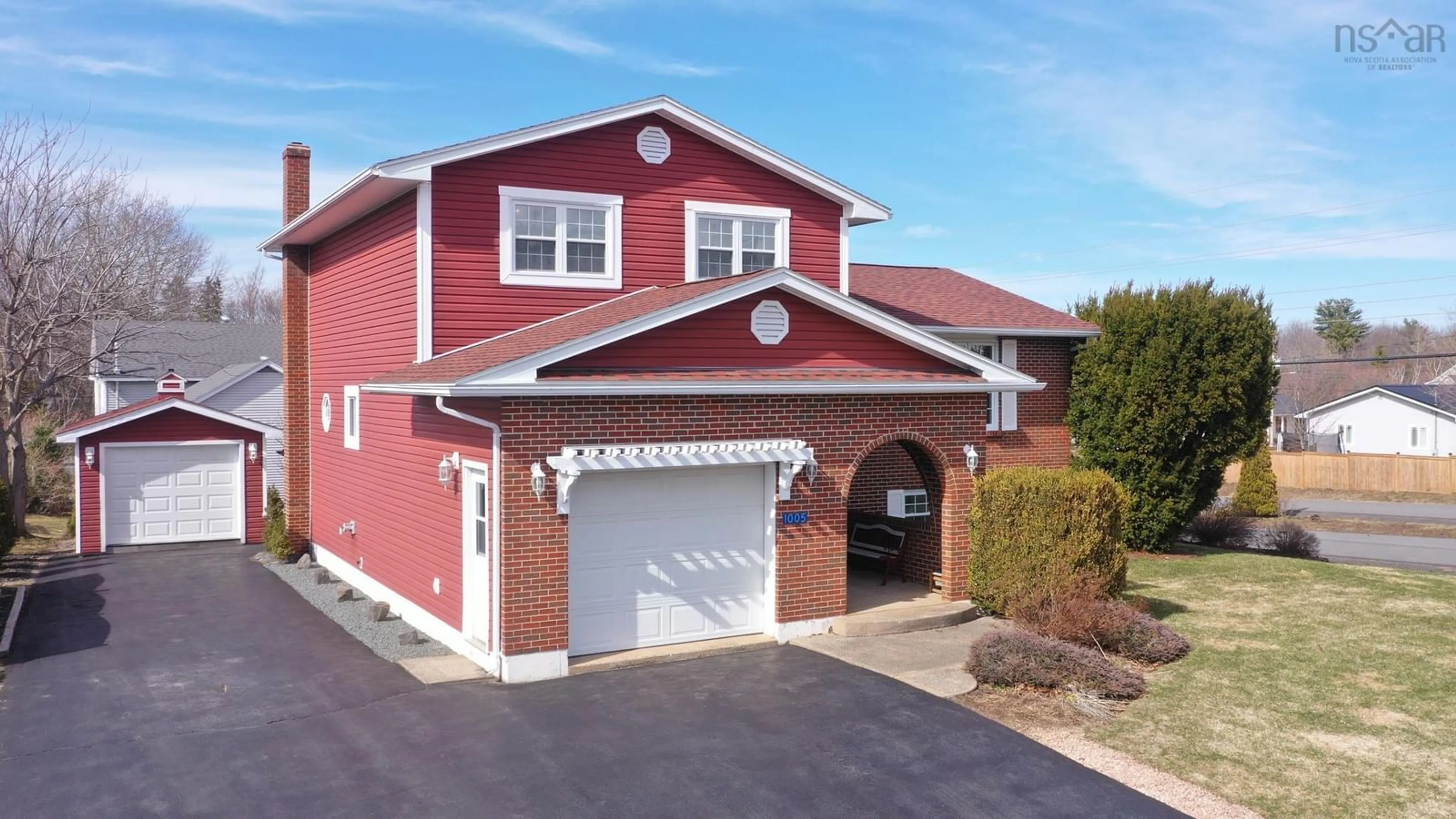 Home with brick exterior material, street for 1005 Green St, New Minas Nova Scotia B4N 5L5