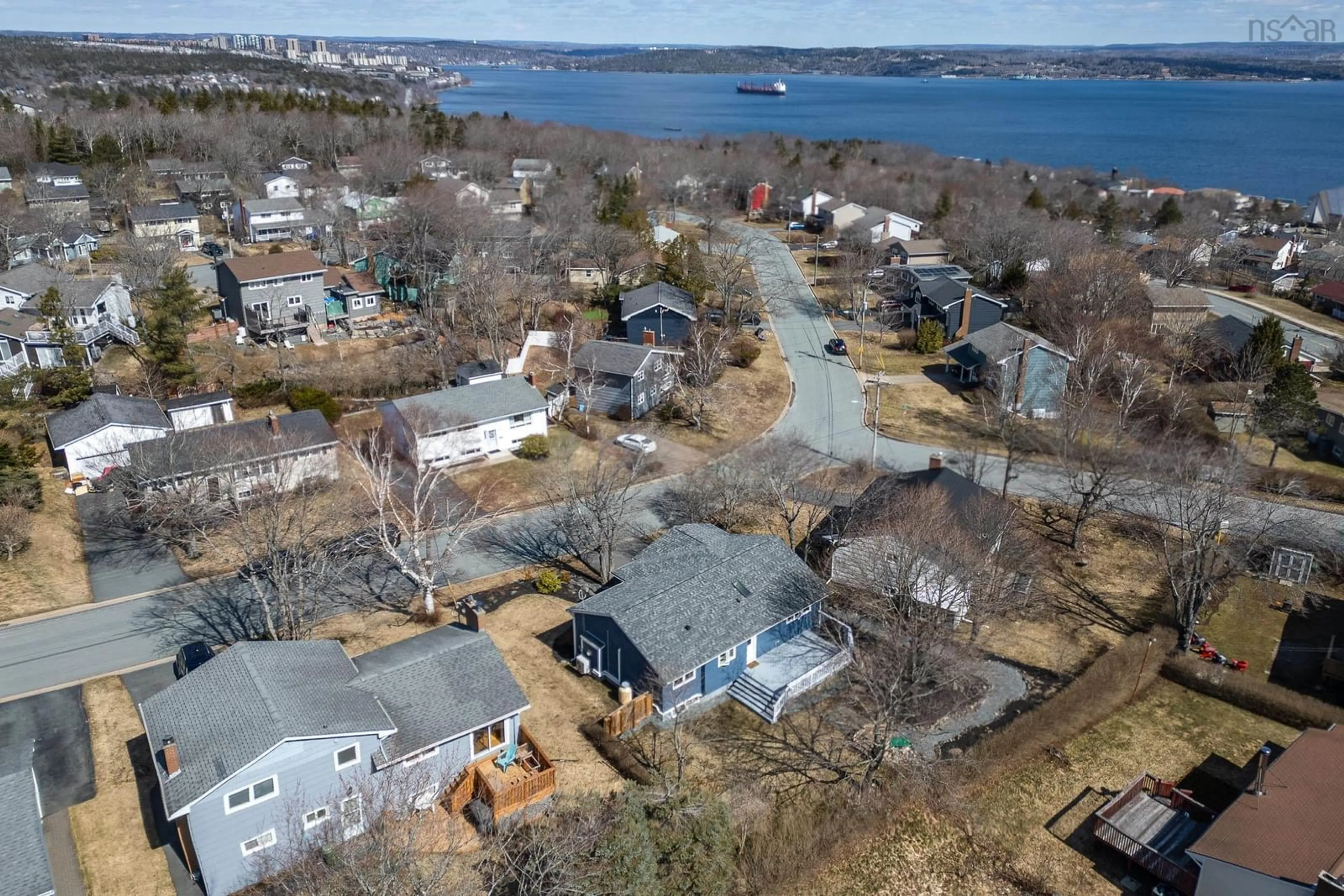 A pic from outside/outdoor area/front of a property/back of a property/a pic from drone, water/lake/river/ocean view for 64 Nightingale Dr, Halifax Nova Scotia B3M 1V6