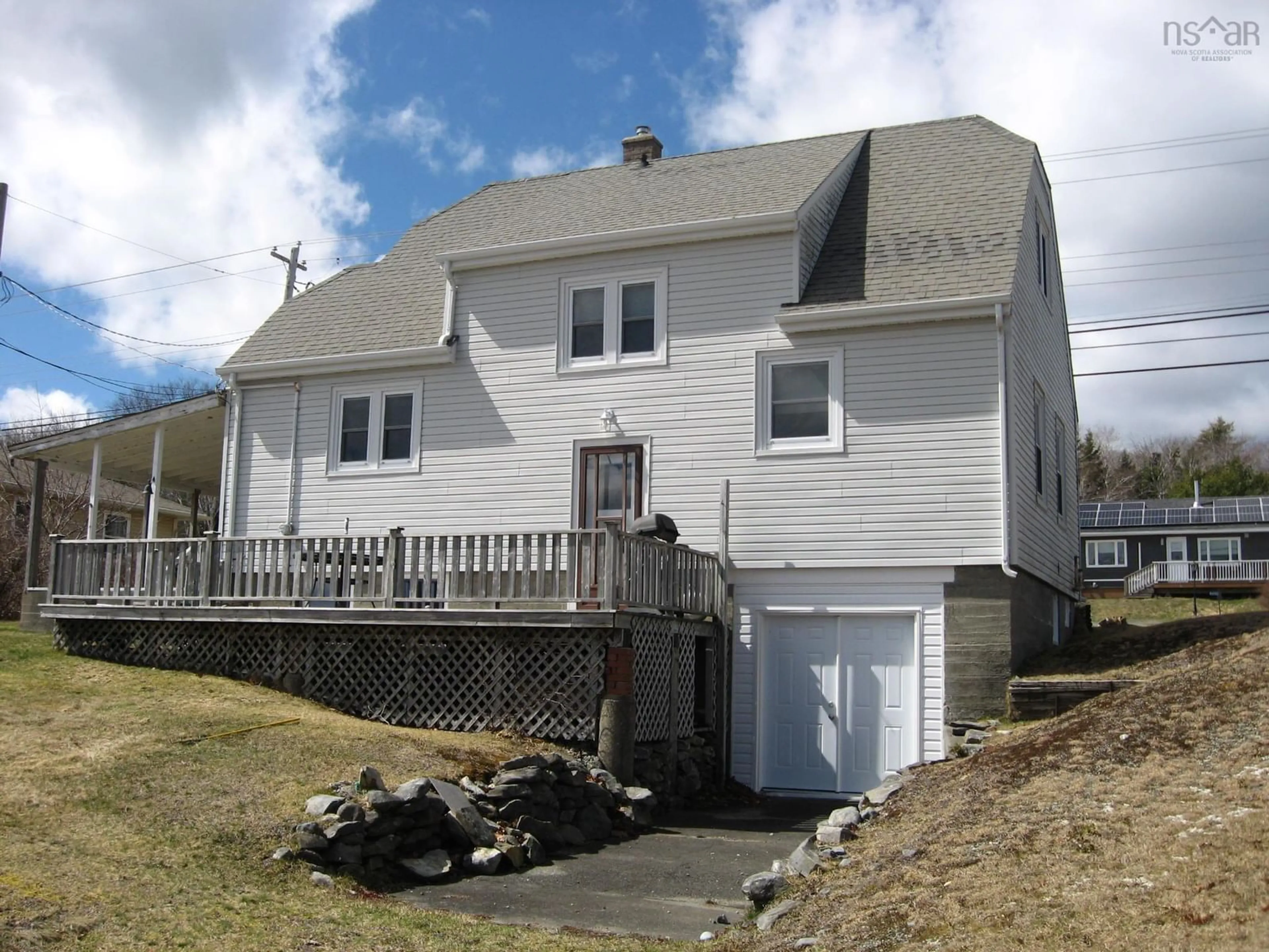 Home with vinyl exterior material, street for 8483 Highway 3, Port Mouton Nova Scotia B0T 1T0