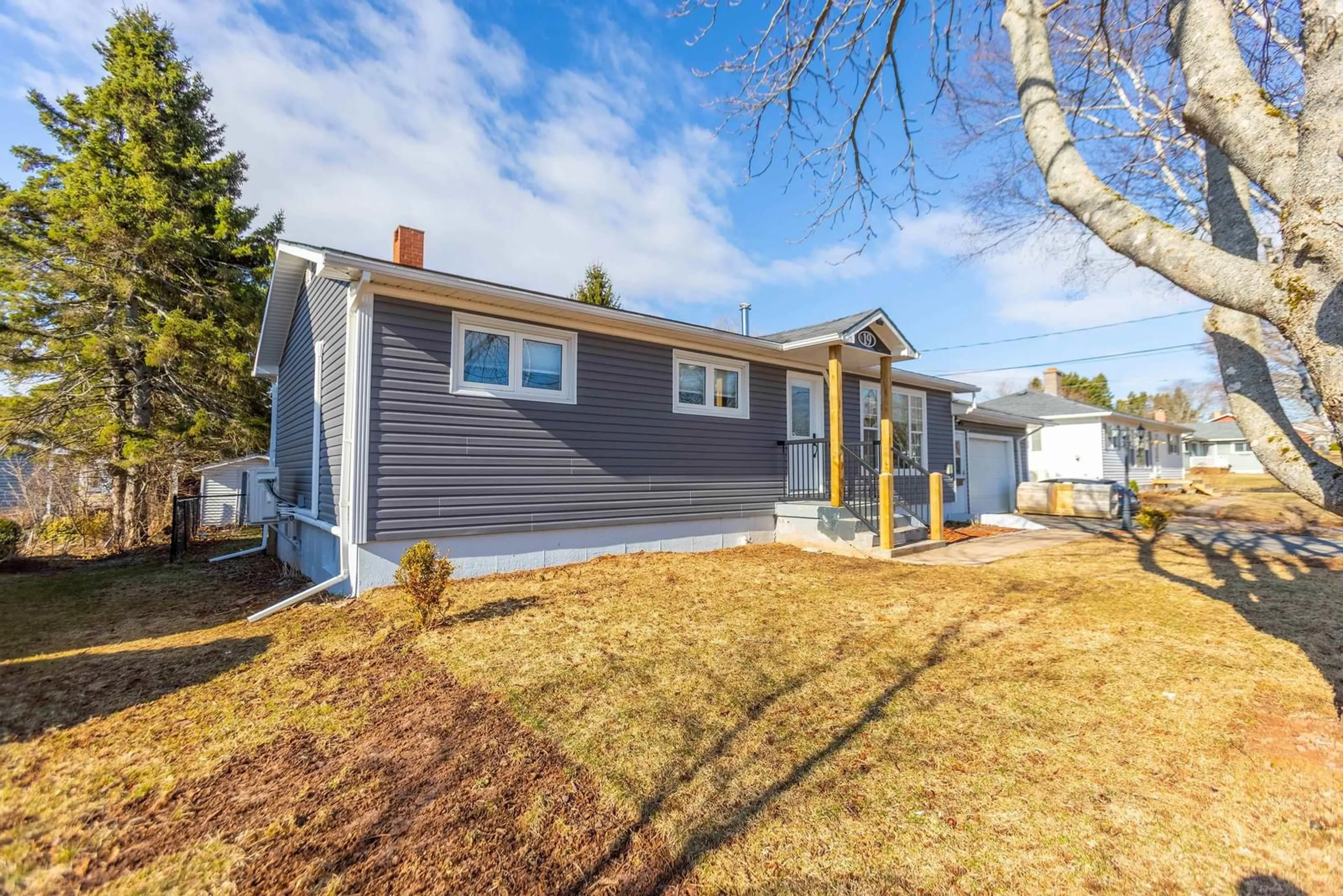 Home with vinyl exterior material, street for 19 Boylston Ave, Amherst Nova Scotia B4H 3W9