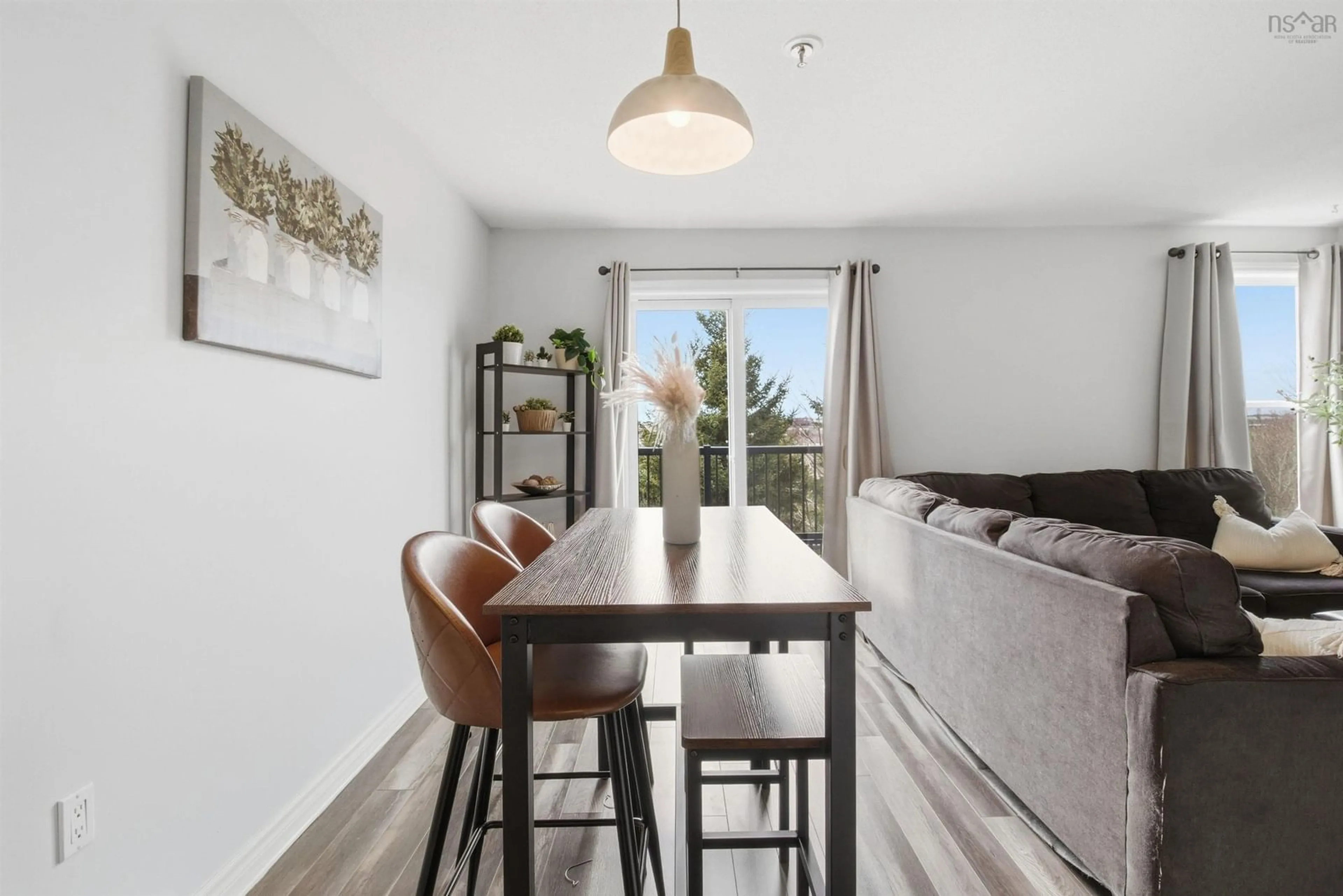 Dining room, wood/laminate floor for 75 Collins Grove #215, Dartmouth Nova Scotia B2W 6B3