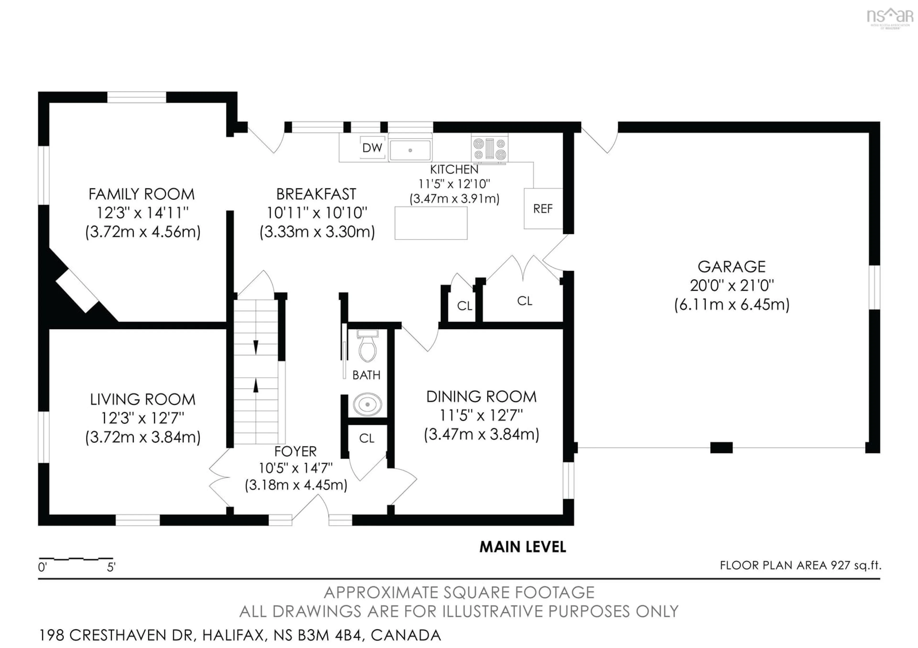 Floor plan for 198 Cresthaven Dr, Halifax Nova Scotia B3M 4B4