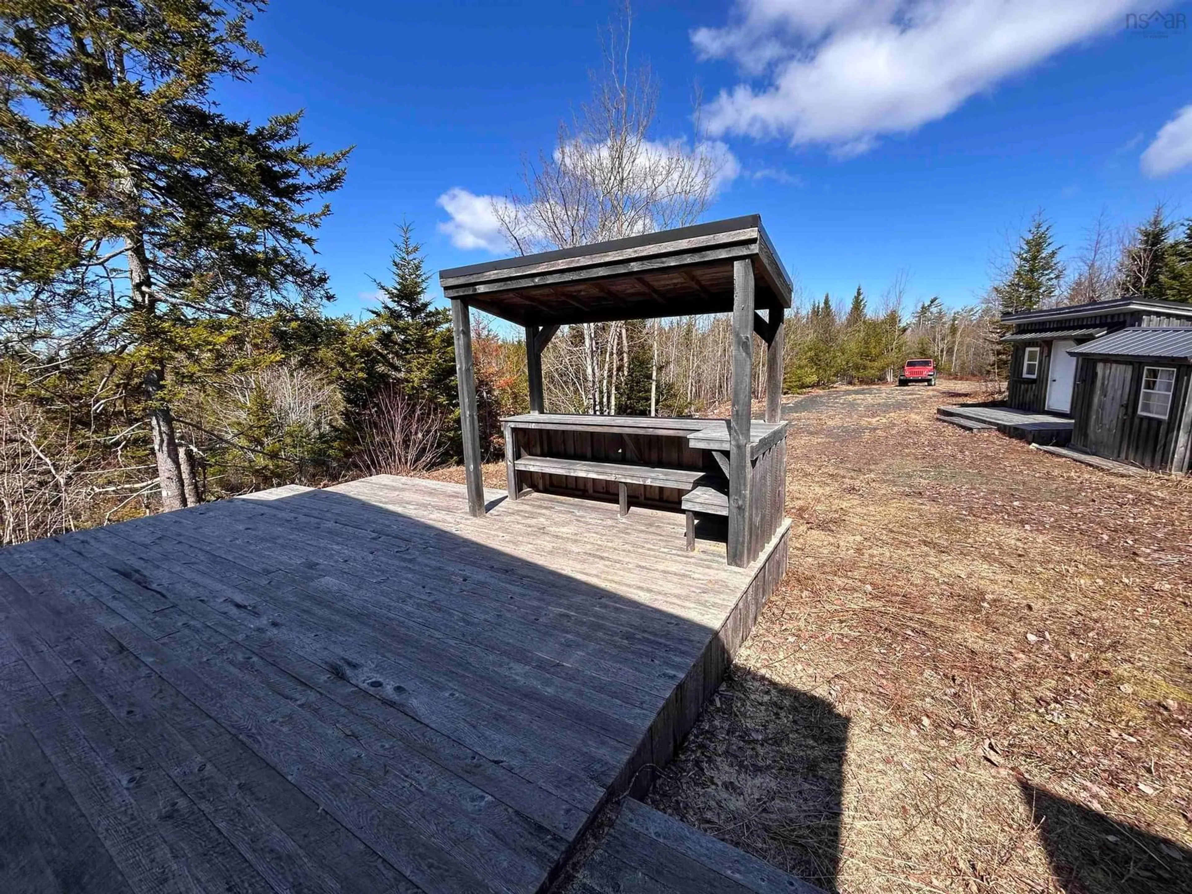 Patio, forest/trees view for 604 Landsdowne Rd, Lansdowne Nova Scotia B0V 1A0