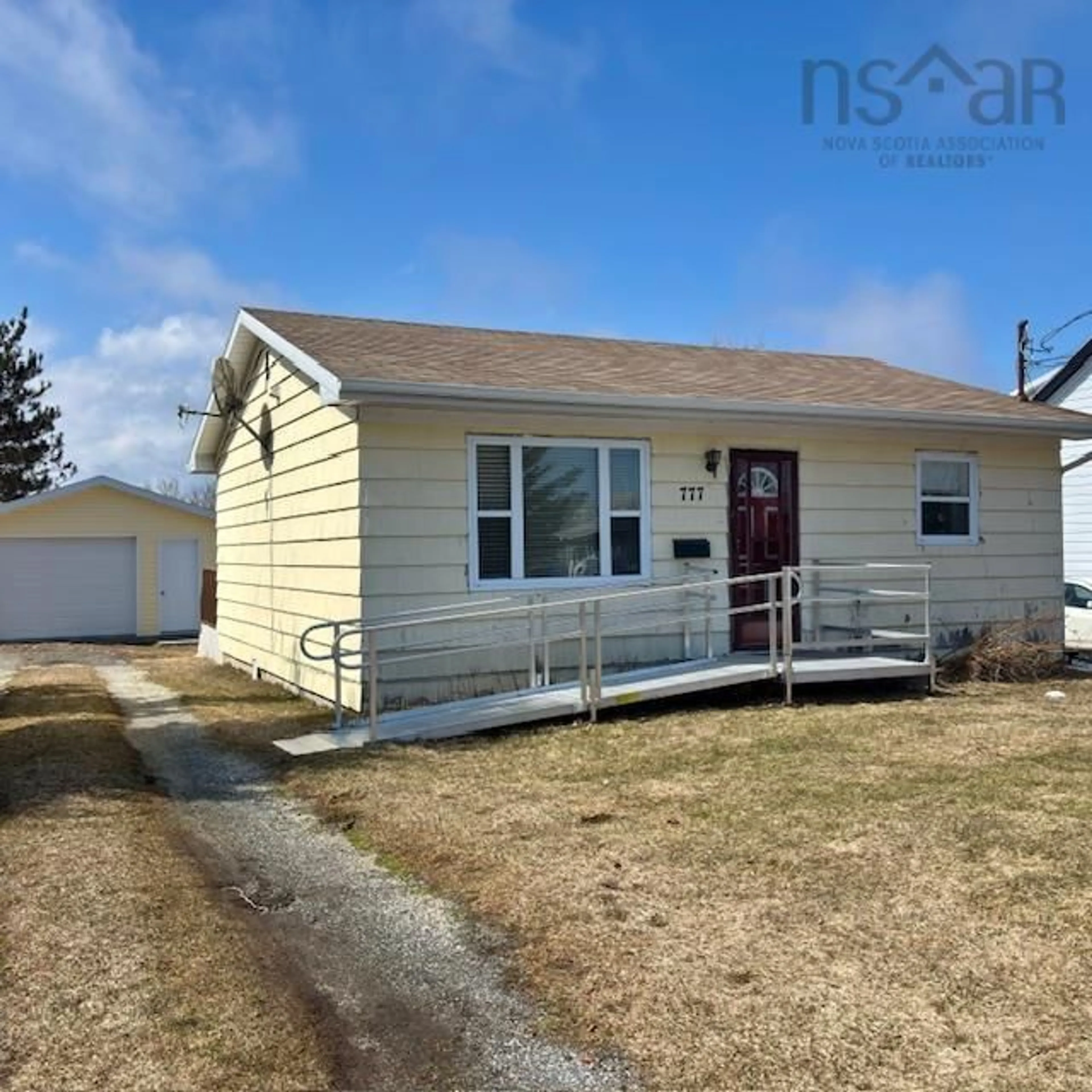 Home with vinyl exterior material, street for 777 Forsyth St, New Waterford Nova Scotia B1H 2Y6