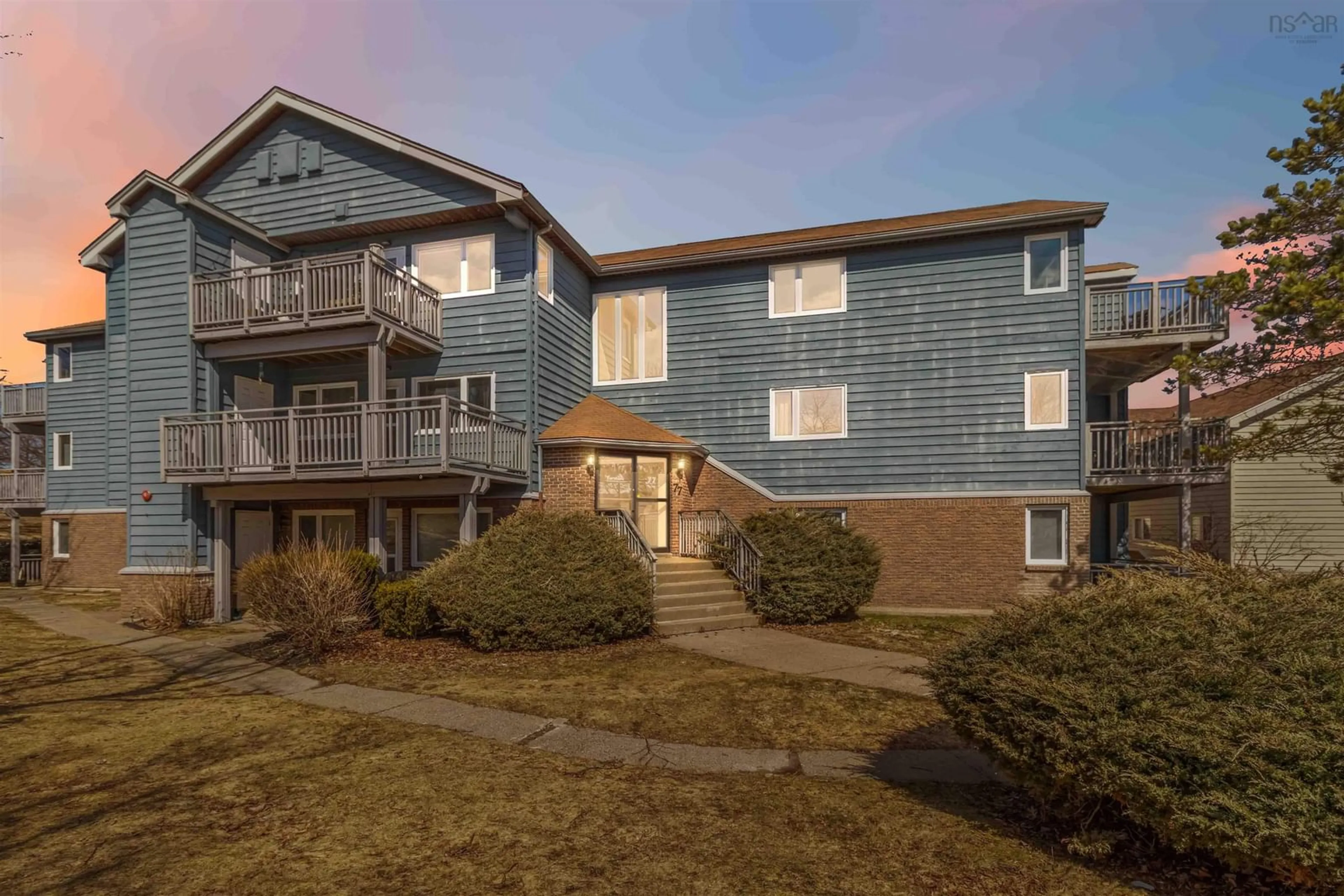 A pic from outside/outdoor area/front of a property/back of a property/a pic from drone, unknown for 77 Farnham Gate Rd #12, Halifax Nova Scotia B3M 4A5