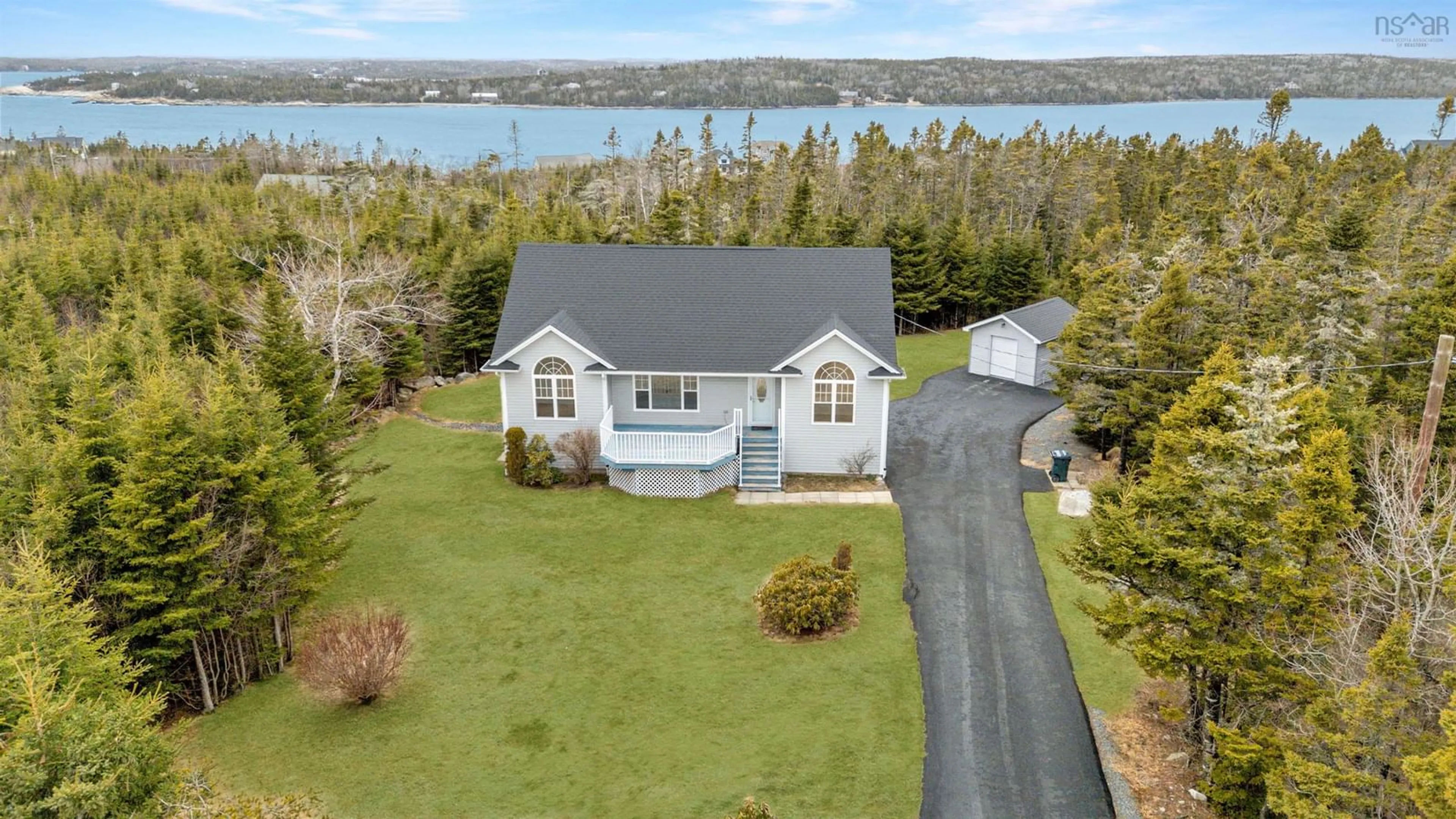 A pic from outside/outdoor area/front of a property/back of a property/a pic from drone, water/lake/river/ocean view for 42 Olivia Lane, Prospect Bay Nova Scotia B3T 2J7