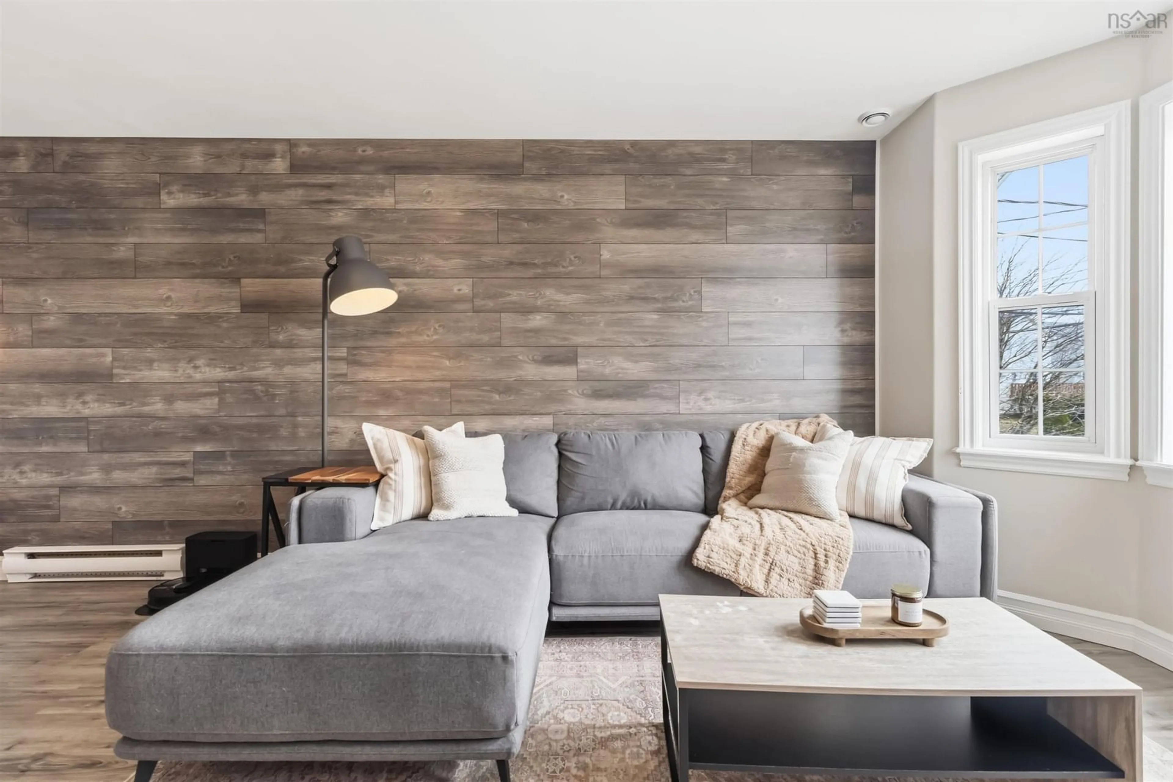 Living room with furniture, wood/laminate floor for 131 Serop Cres, Eastern Passage Nova Scotia B3G 1P8