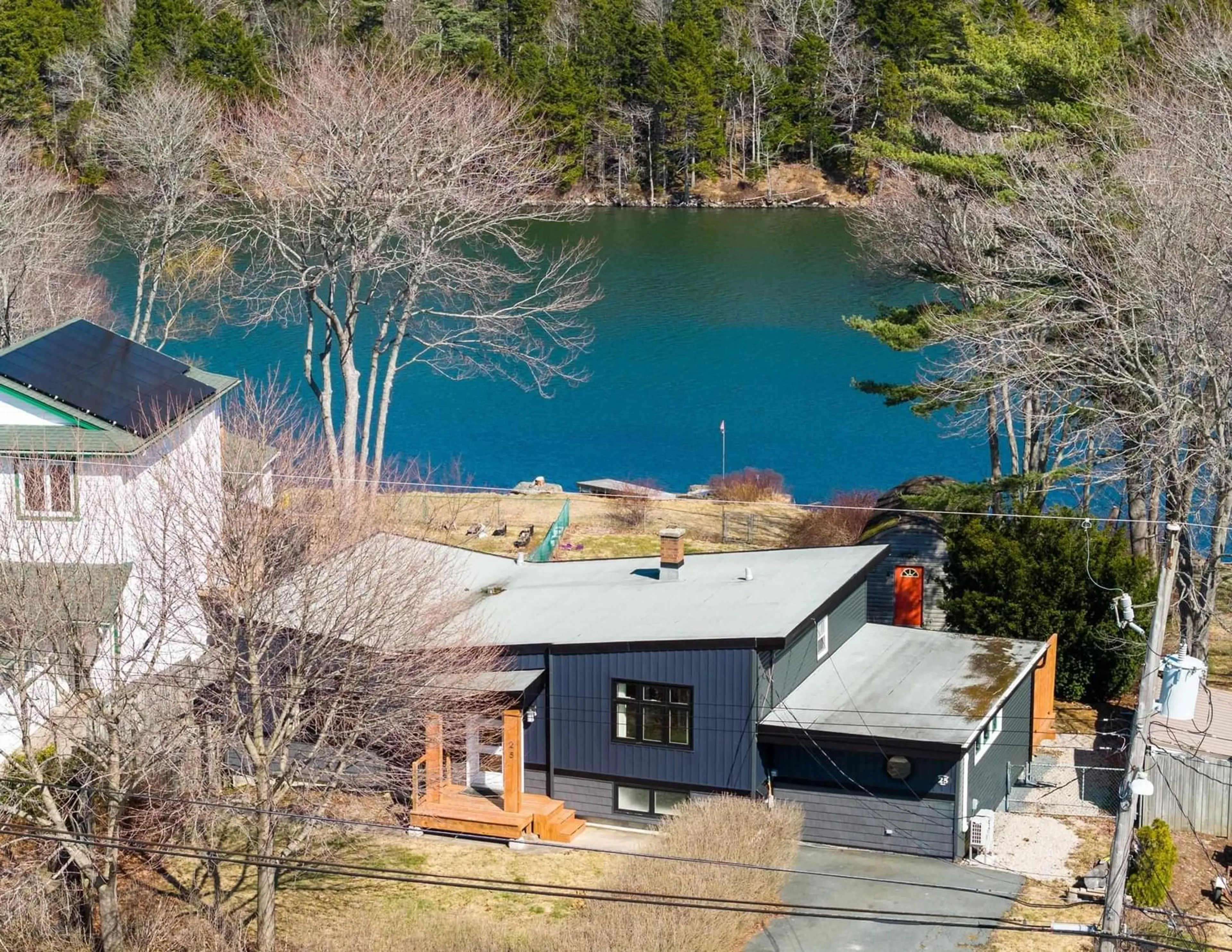 A pic from outside/outdoor area/front of a property/back of a property/a pic from drone, water/lake/river/ocean view for 25 Wildwood Blvd, Dartmouth Nova Scotia B2W 2L7