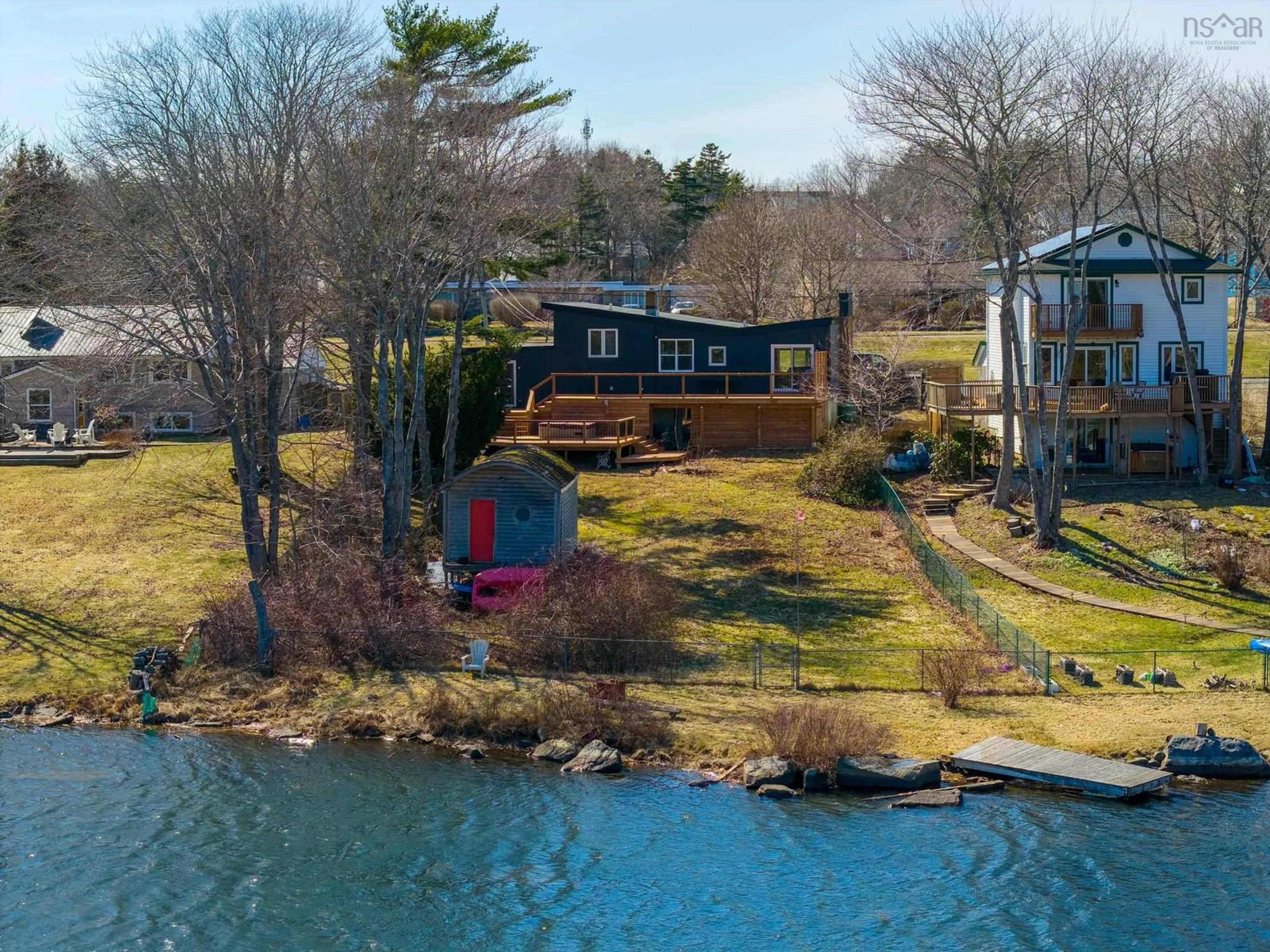 A pic from outside/outdoor area/front of a property/back of a property/a pic from drone, water/lake/river/ocean view for 25 Wildwood Blvd, Dartmouth Nova Scotia B2W 2L7