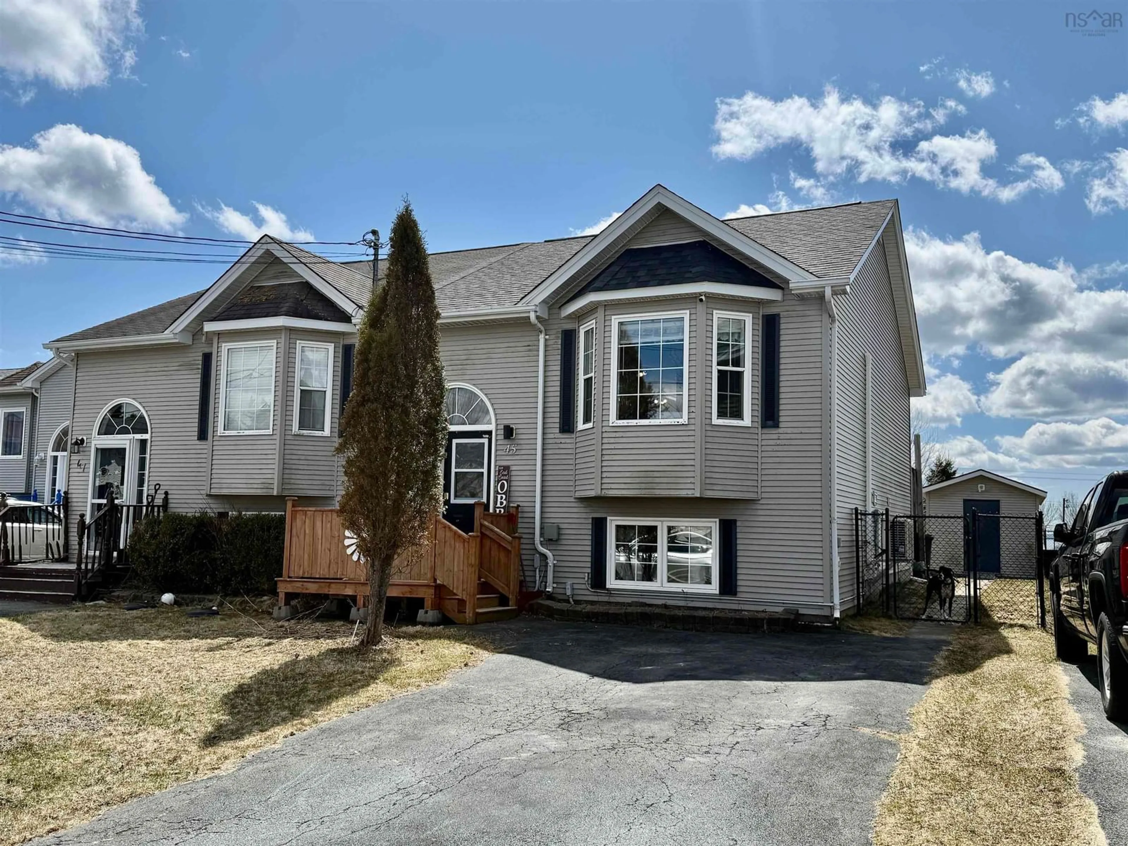 Home with vinyl exterior material, street for 45 Peter Crt, Eastern Passage Nova Scotia B3G 1S9