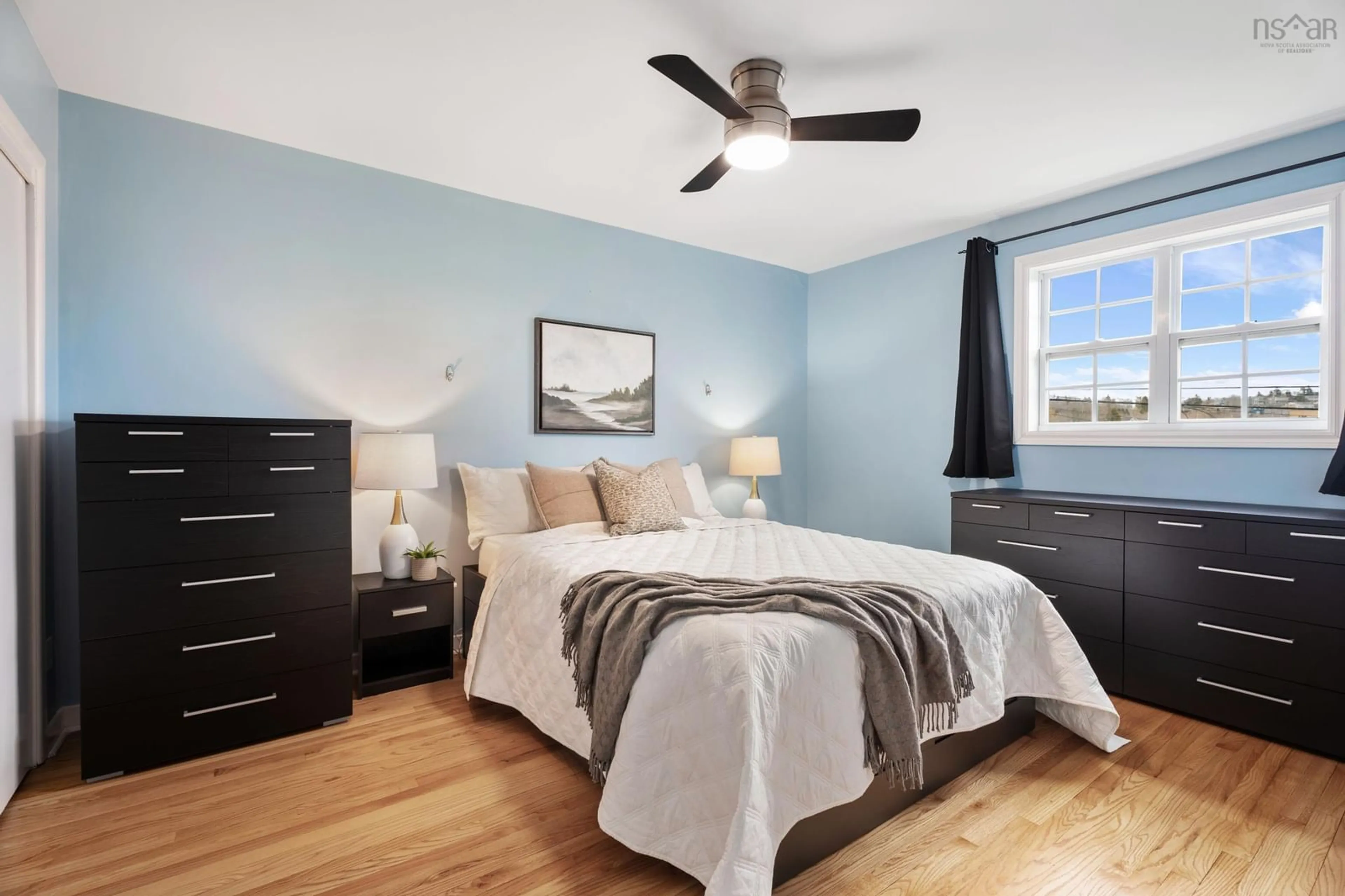 Bedroom with bed, wood/laminate floor for 16A Christopher Ave, Dartmouth Nova Scotia B2W 3G3
