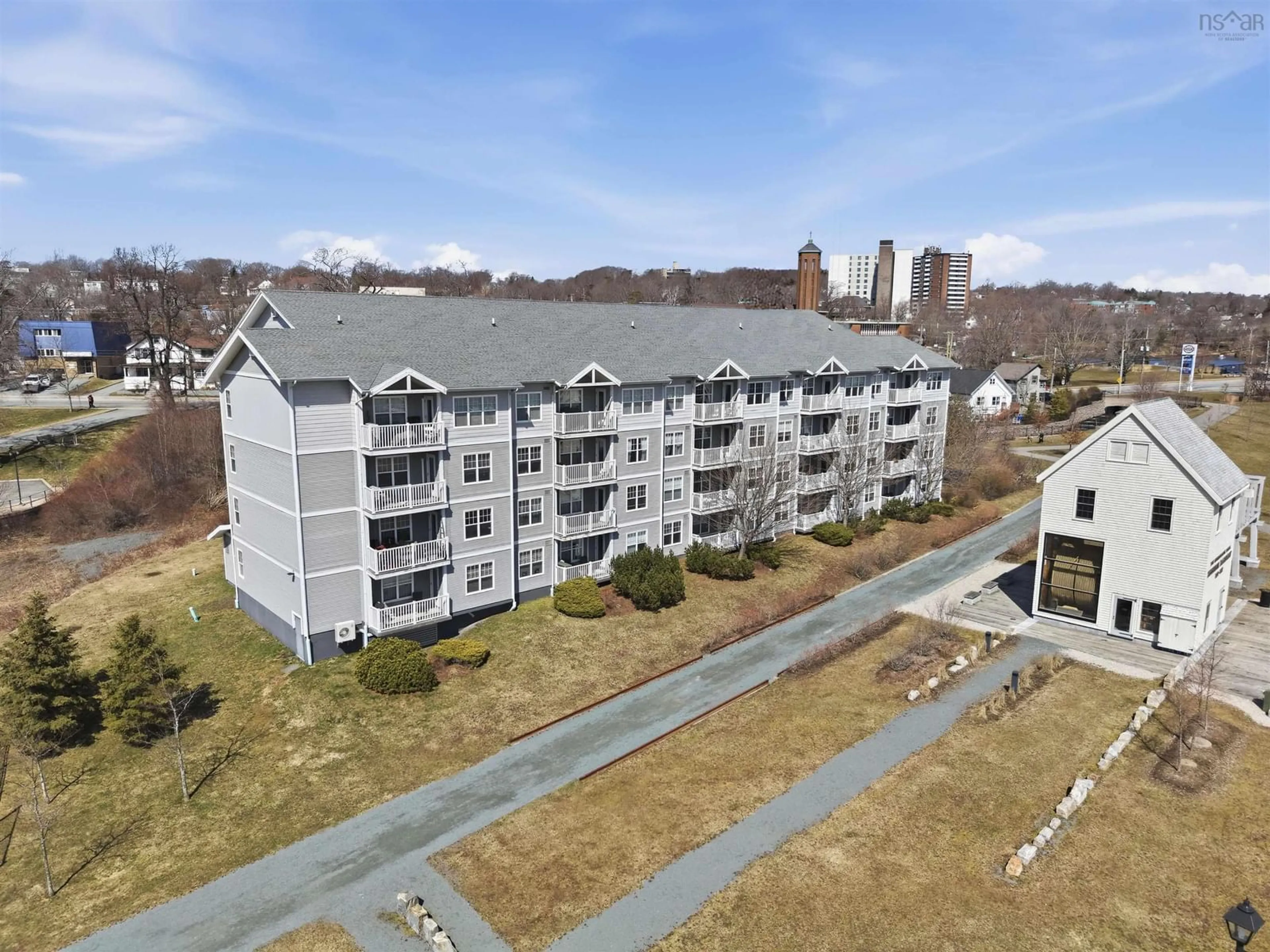 A pic from outside/outdoor area/front of a property/back of a property/a pic from drone, unknown for 162 Ochterloney St #406, Dartmouth Nova Scotia B2Y 4X3