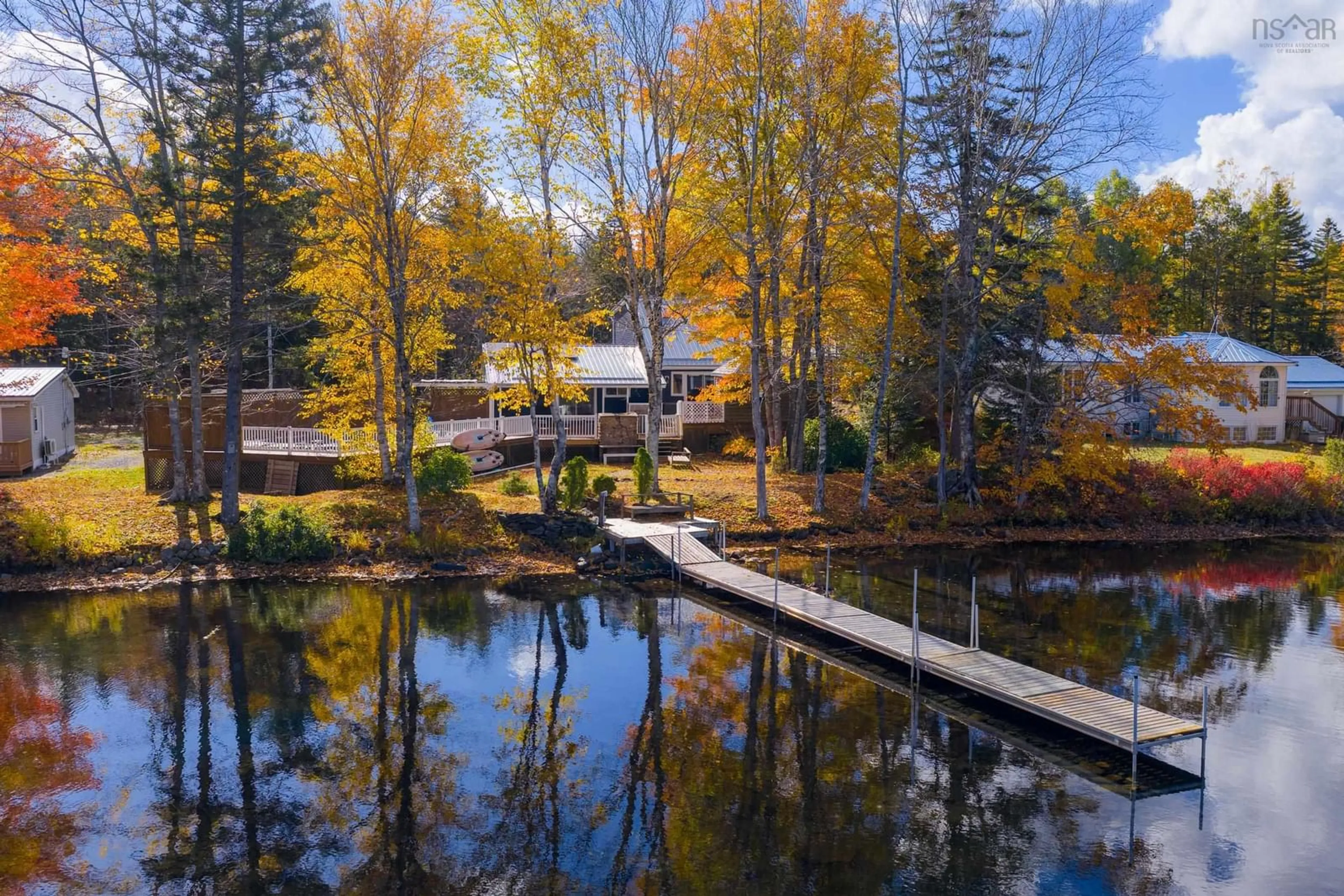 A pic from outside/outdoor area/front of a property/back of a property/a pic from drone, water/lake/river/ocean view for 27 Crooked Lake Rd, Camperdown Nova Scotia B4V 6T3