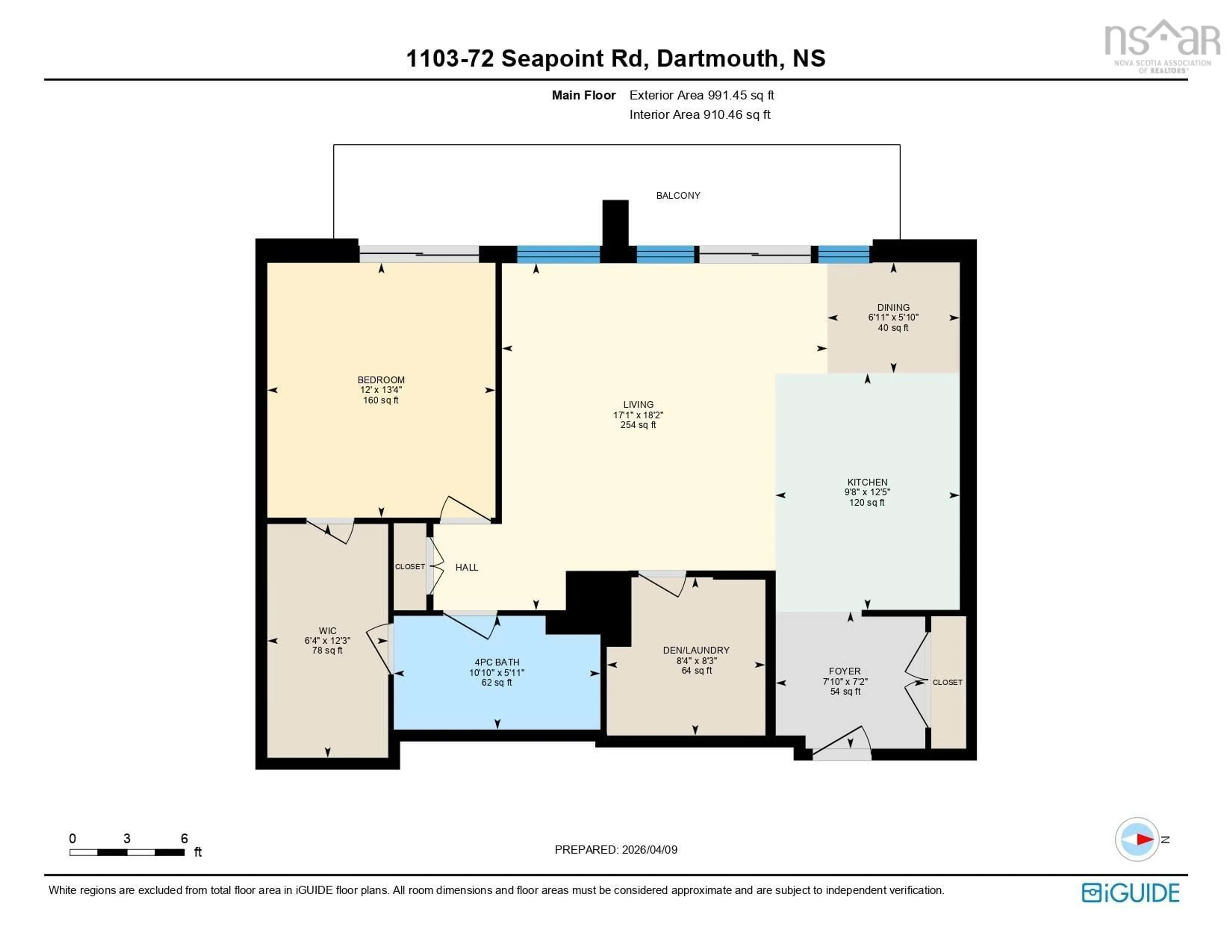 Floor plan for 72 Seapoint Rd #1103, Dartmouth Nova Scotia B3B 0R8