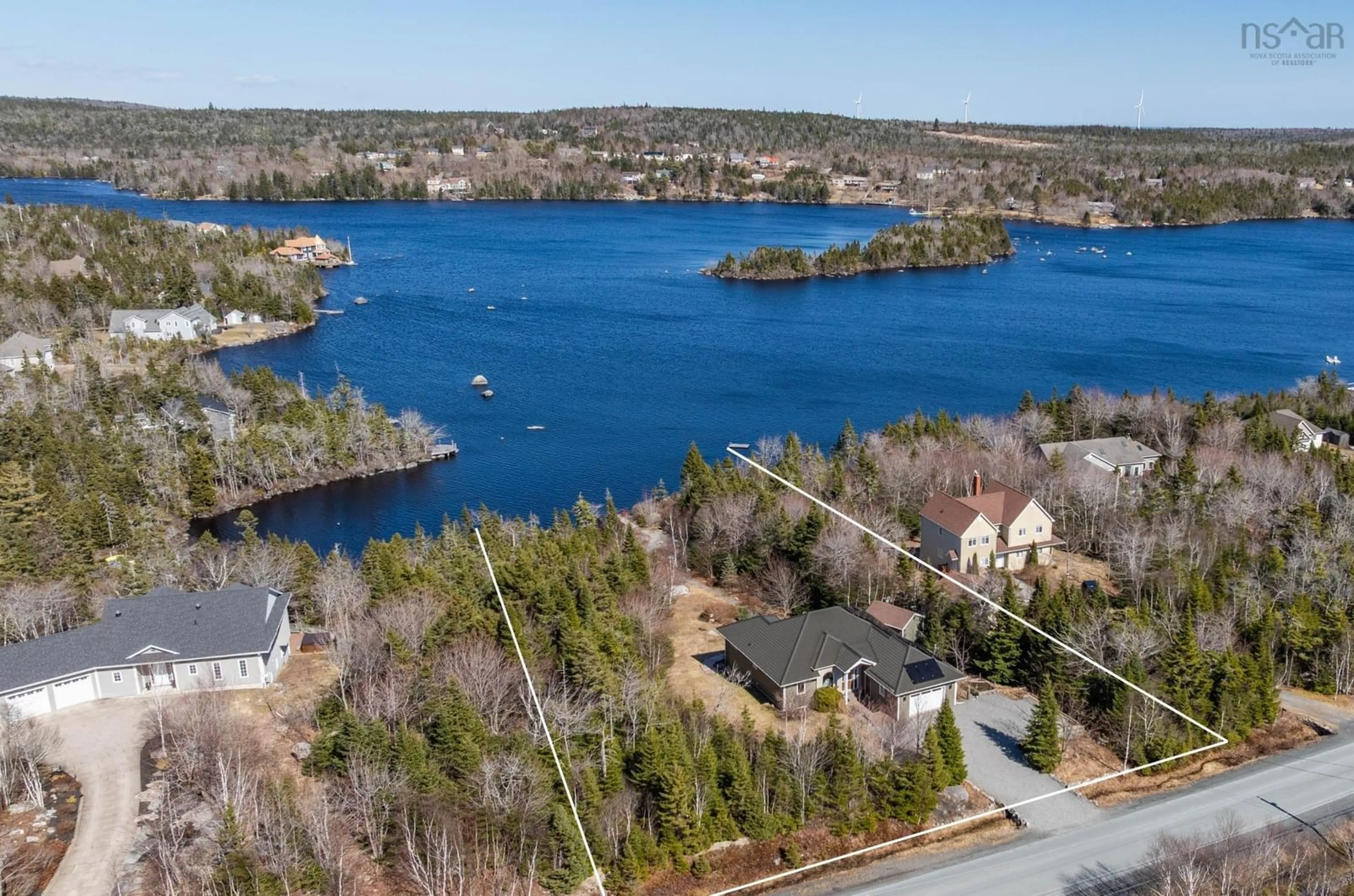 A pic from outside/outdoor area/front of a property/back of a property/a pic from drone, water/lake/river/ocean view for 123 Sarah Ingraham Dr, Williamswood Nova Scotia B3V 1N9