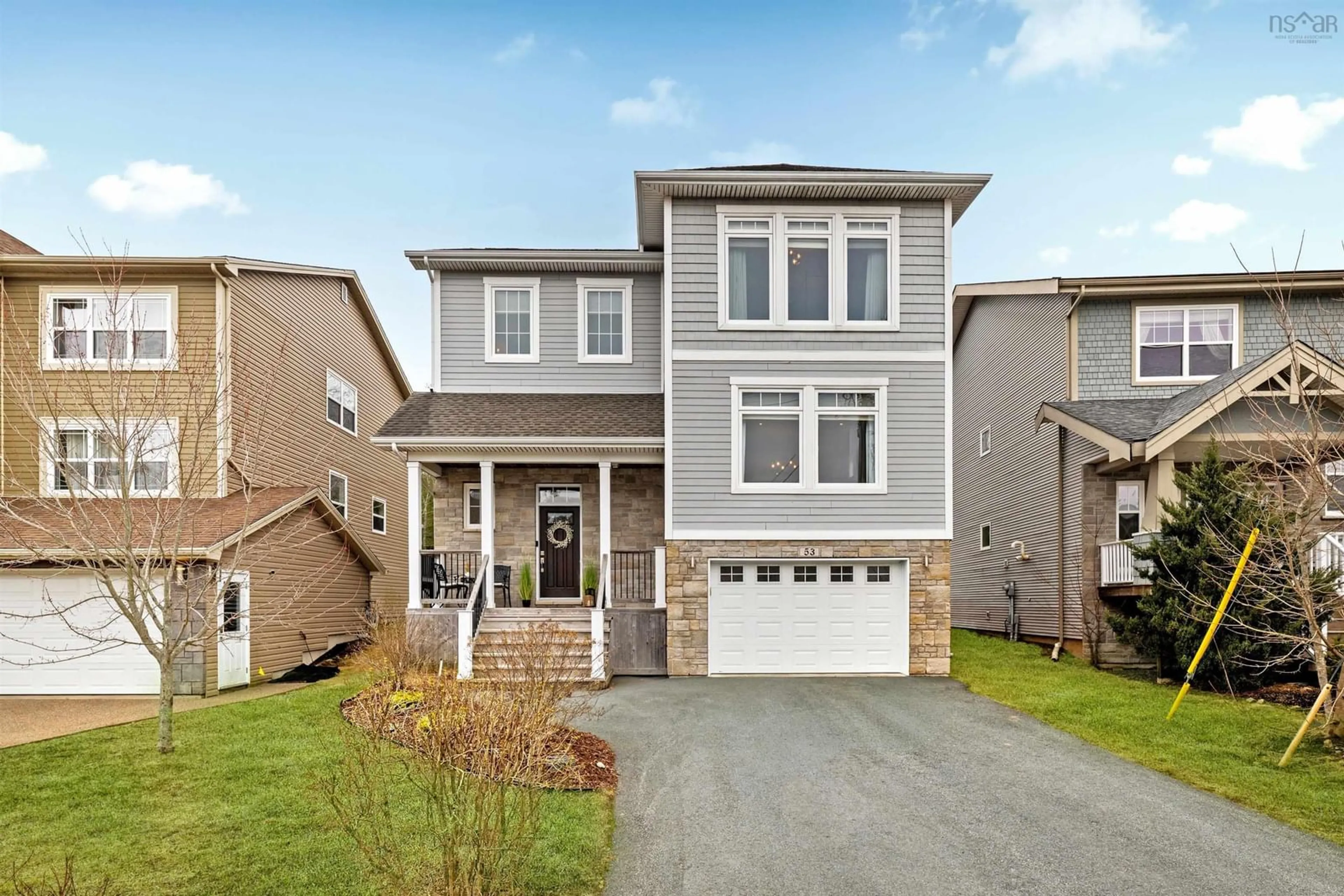 Home with vinyl exterior material, street for 53 Hollyhock Way, Bedford Nova Scotia B4B 0H7