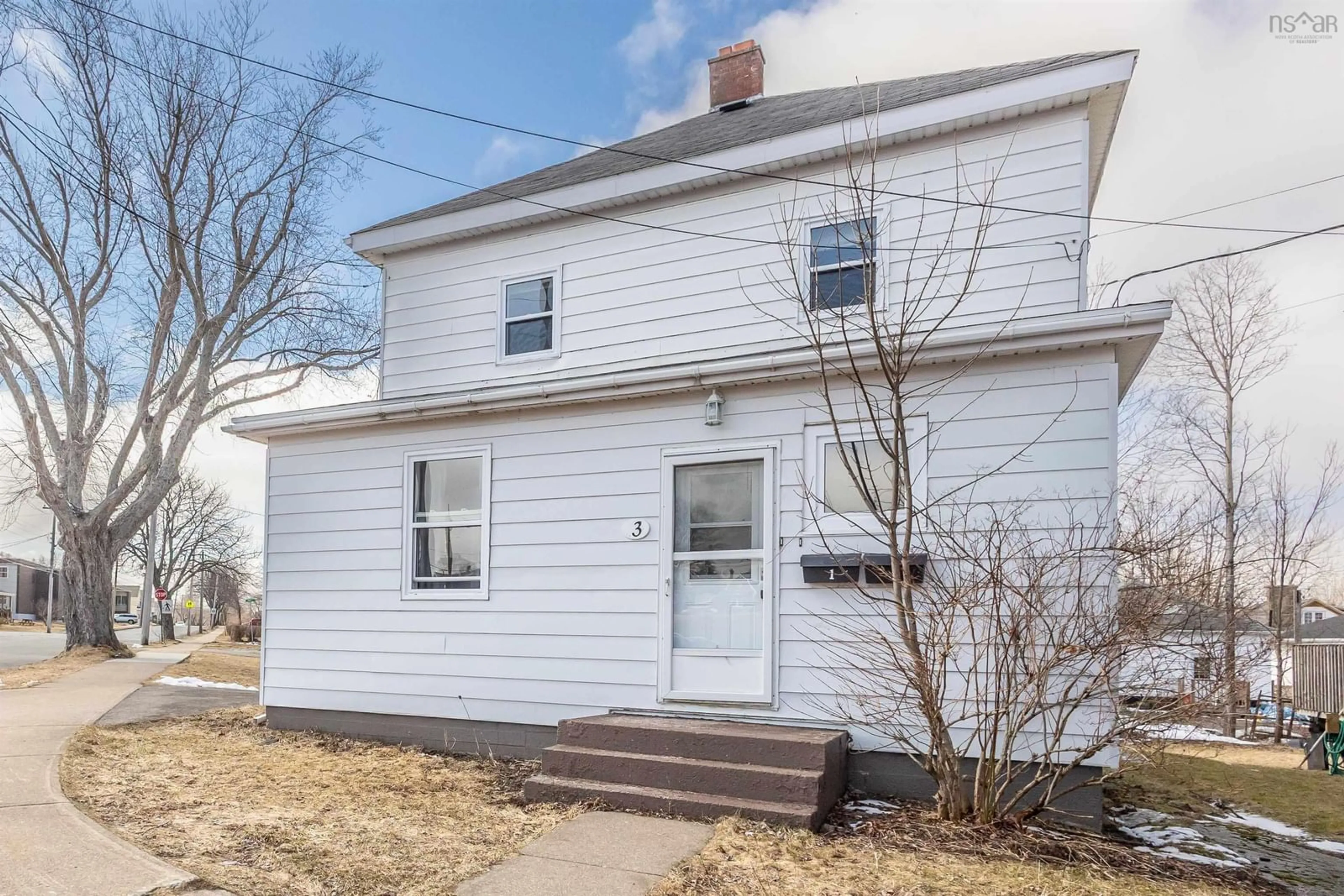 Home with vinyl exterior material, street for 3 Davenport Rd, Sydney Nova Scotia B1P 2R2