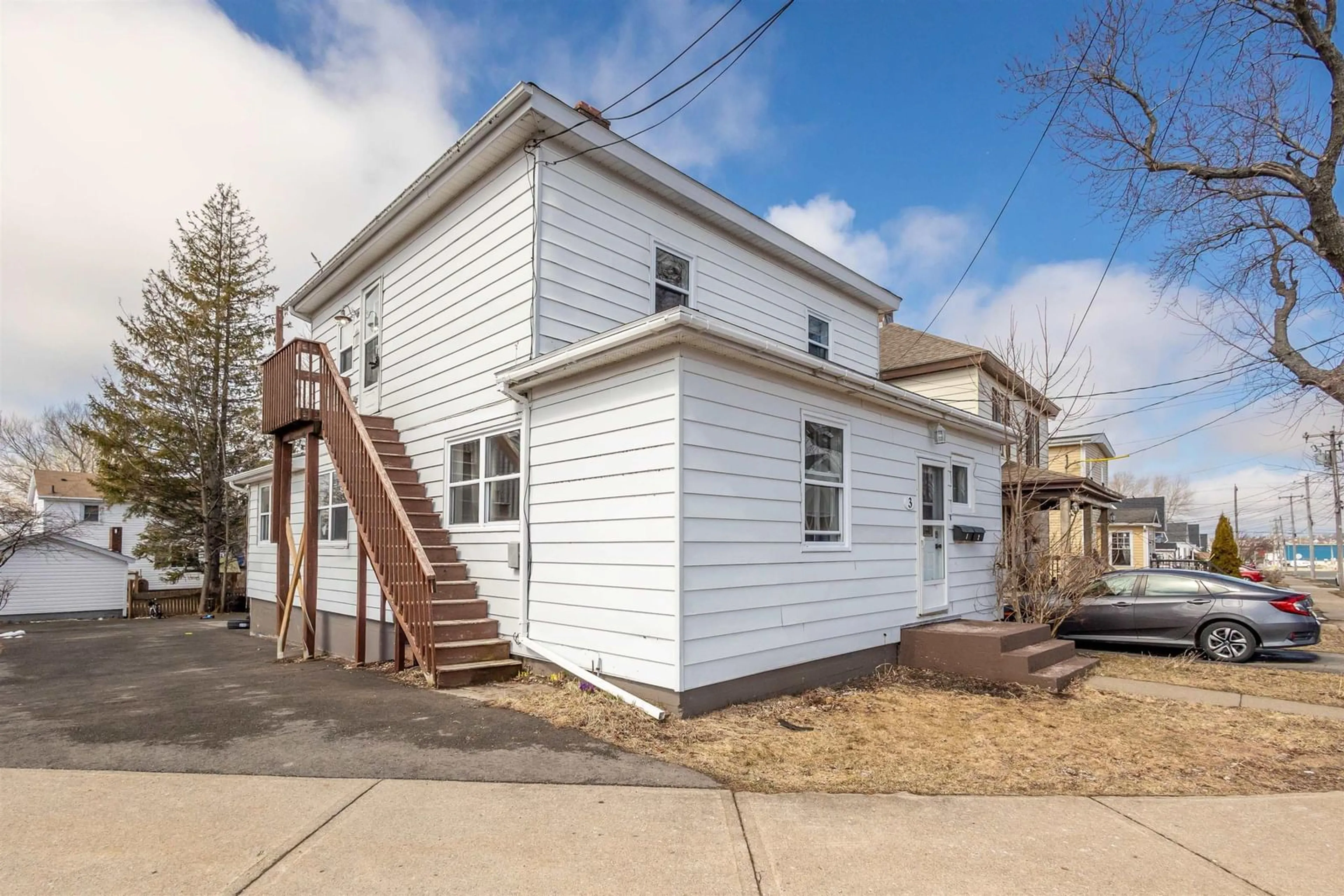 Home with vinyl exterior material, street for 3 Davenport Rd, Sydney Nova Scotia B1P 2R2