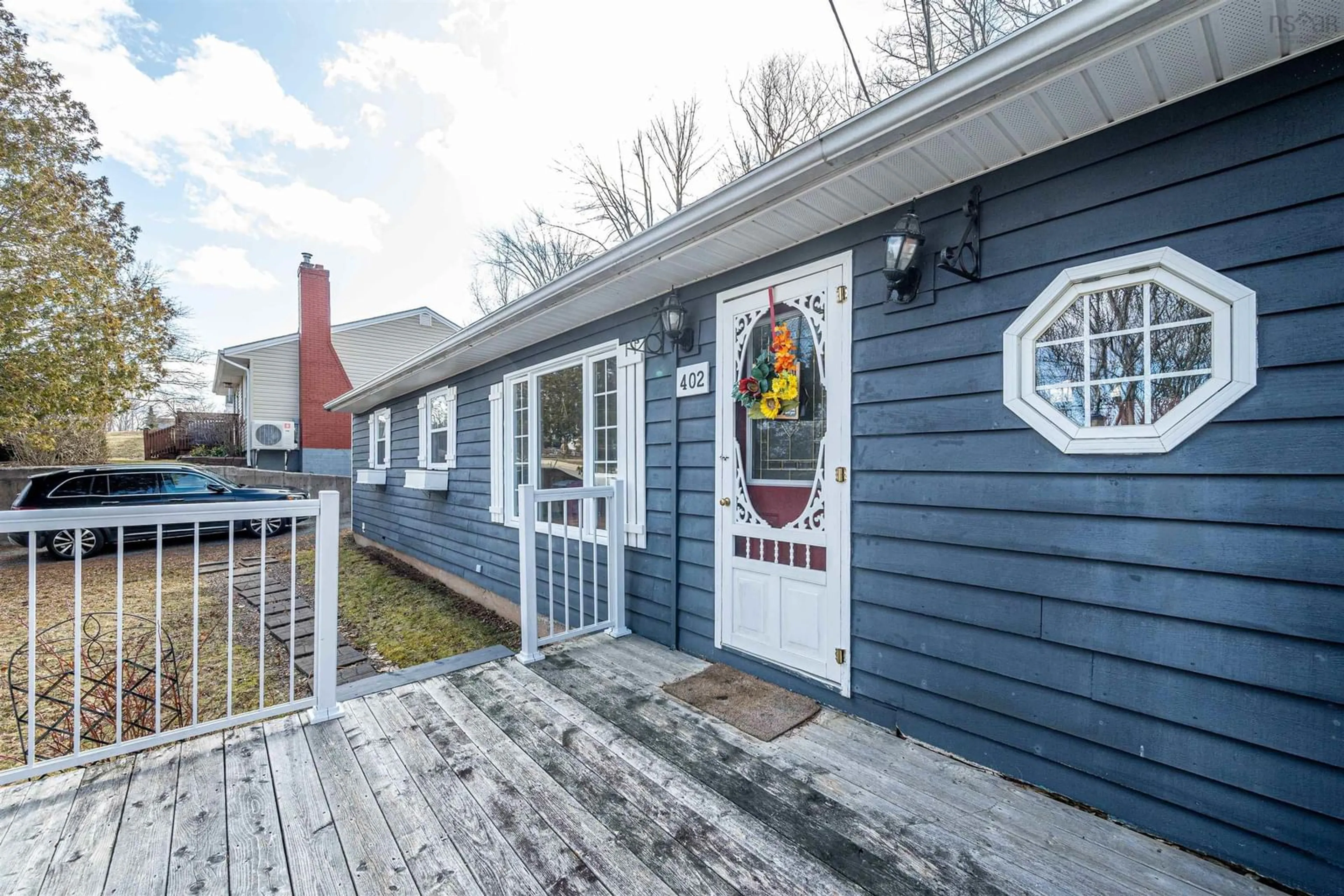 Home with vinyl exterior material, street for 402 Highland Ave, Windsor Nova Scotia B0N 2T0