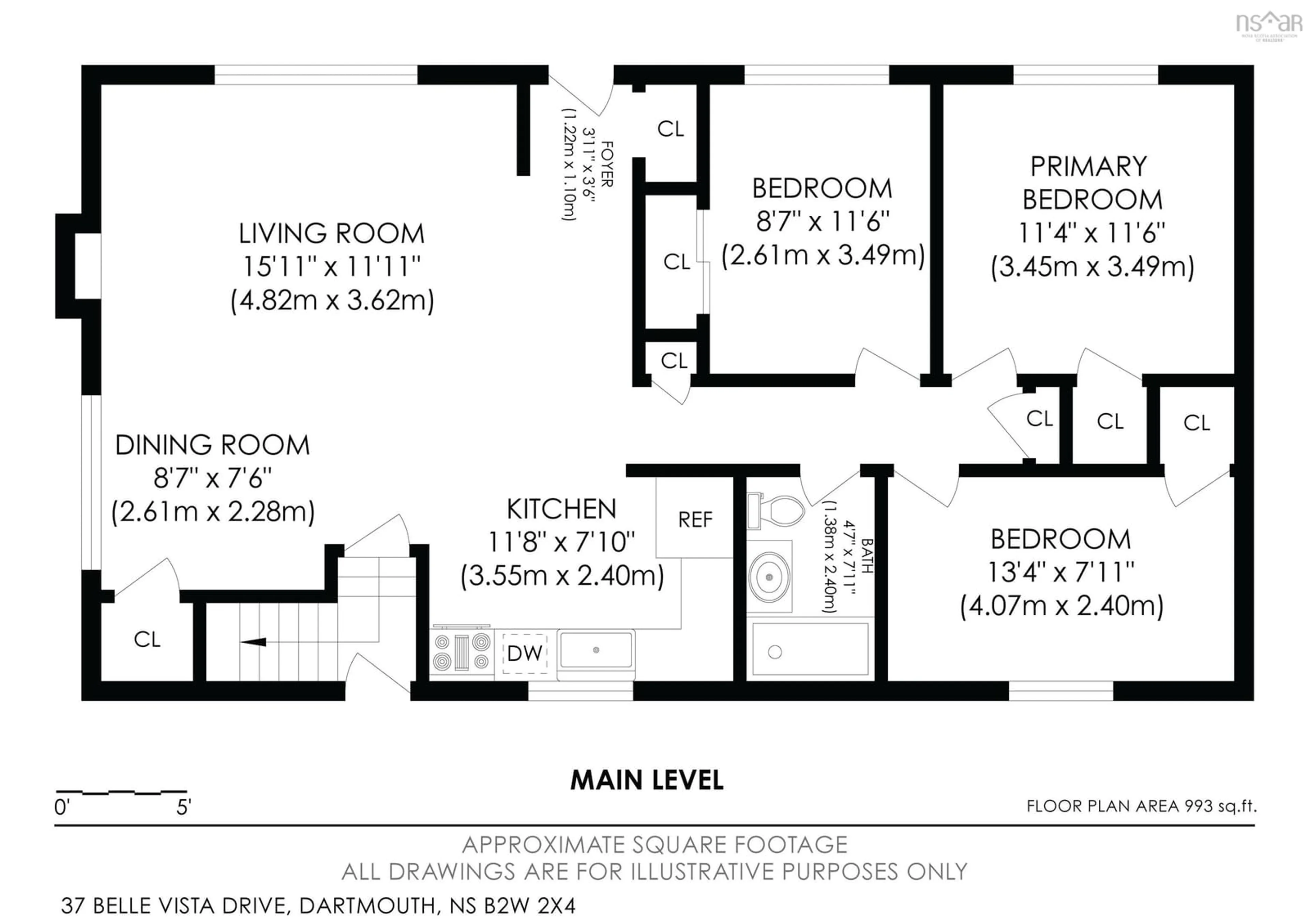 Floor plan for 37 Belle Vista Dr, Dartmouth Nova Scotia B2W 2X4