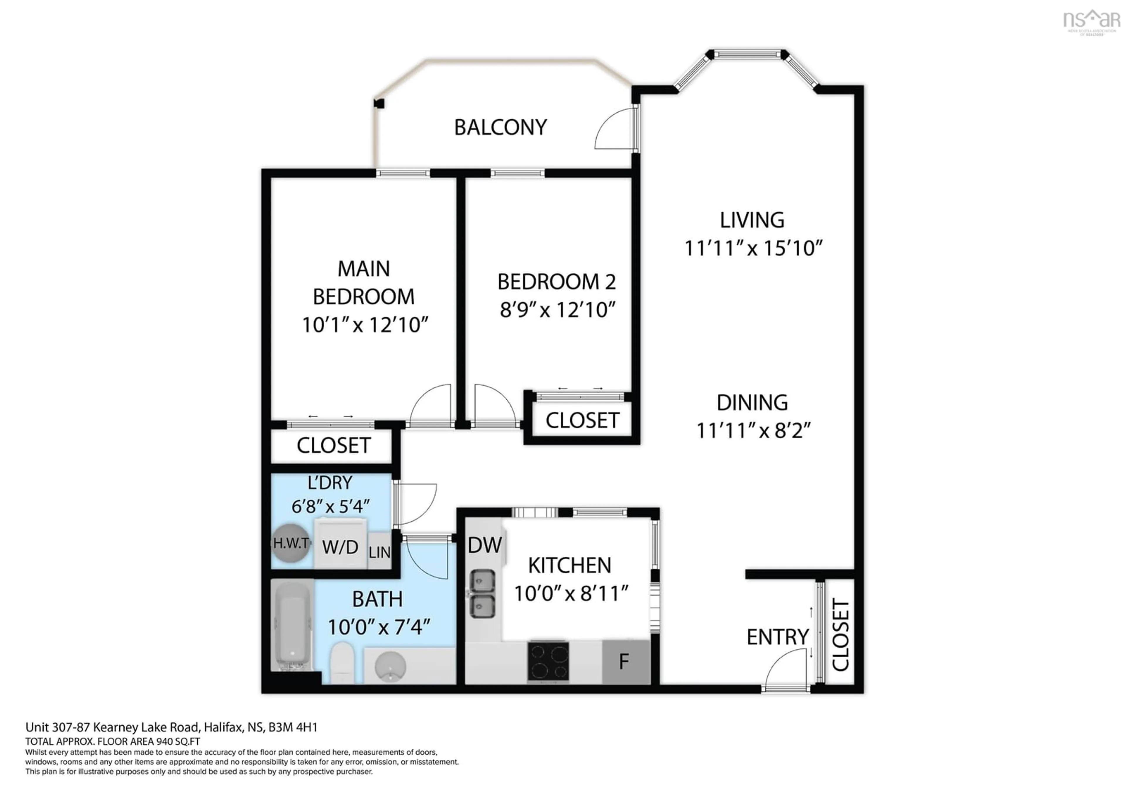 Floor plan for 87 Kearney Lake Rd #307, Halifax Nova Scotia B3M 4H1