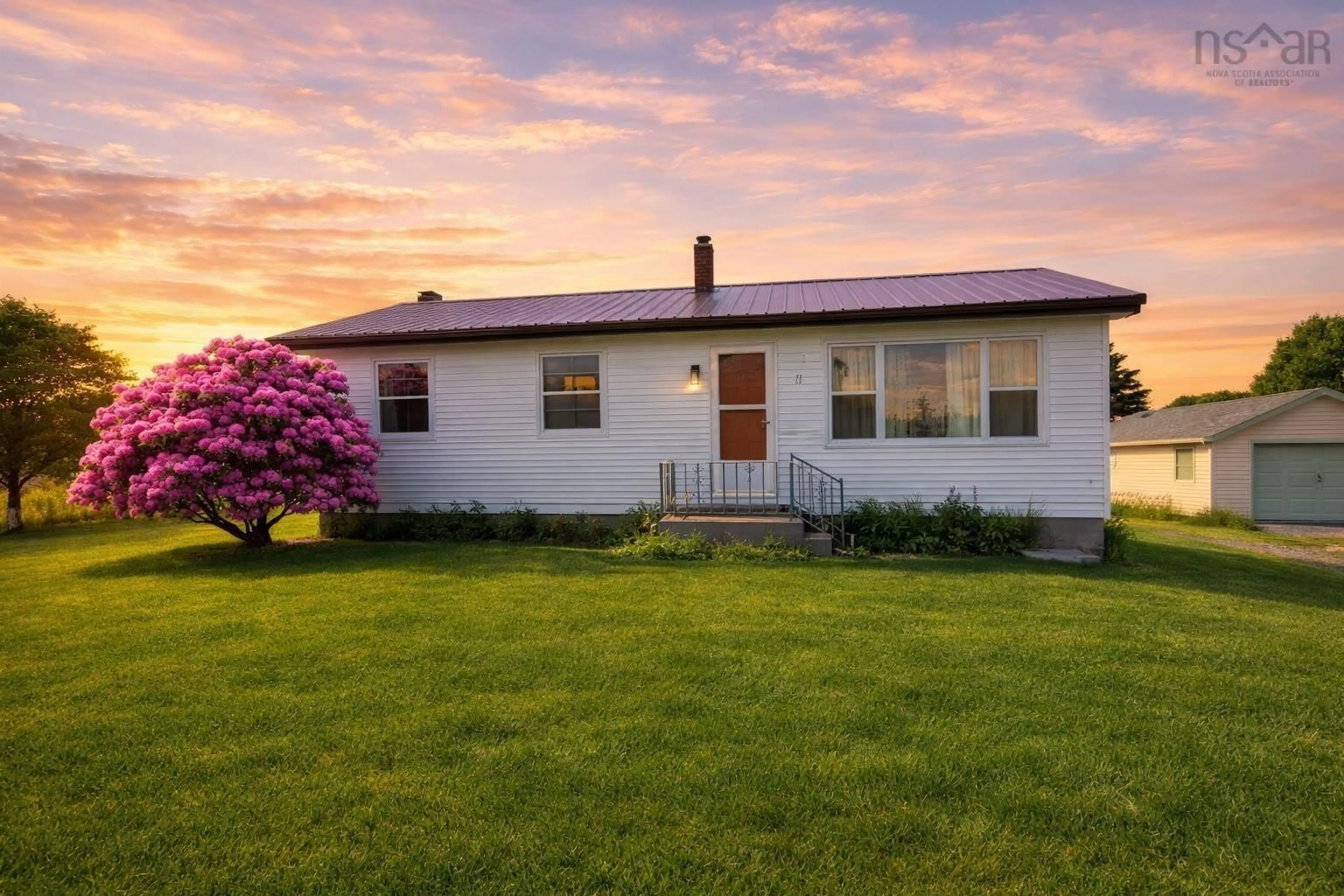 Home with vinyl exterior material, street for 11 Bison Dr, Whitney Pier Nova Scotia B1N 1P5