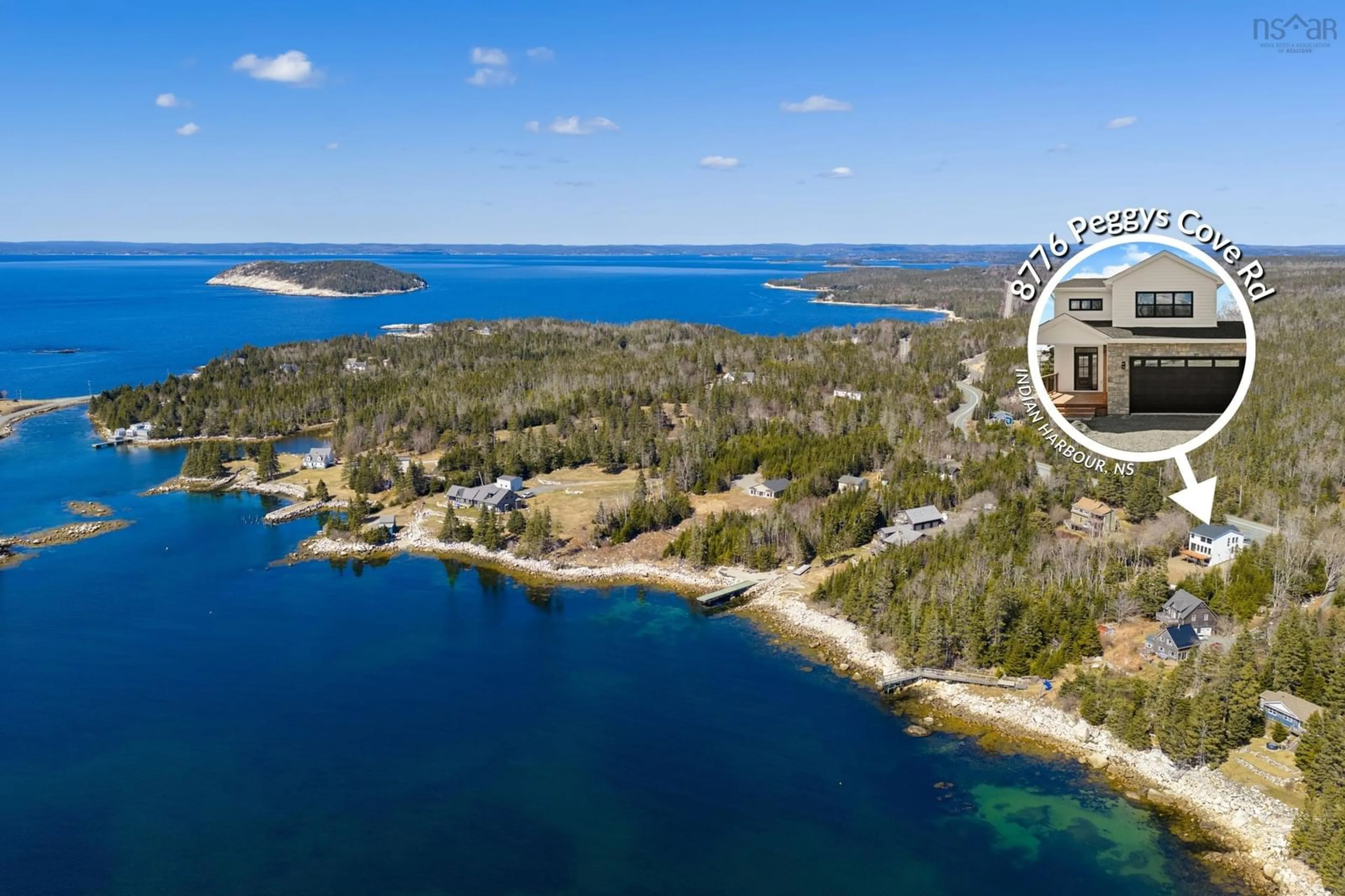 A pic from outside/outdoor area/front of a property/back of a property/a pic from drone, water/lake/river/ocean view for 8776 Peggys Cove Rd, Indian Harbour Nova Scotia B3Z 3P3