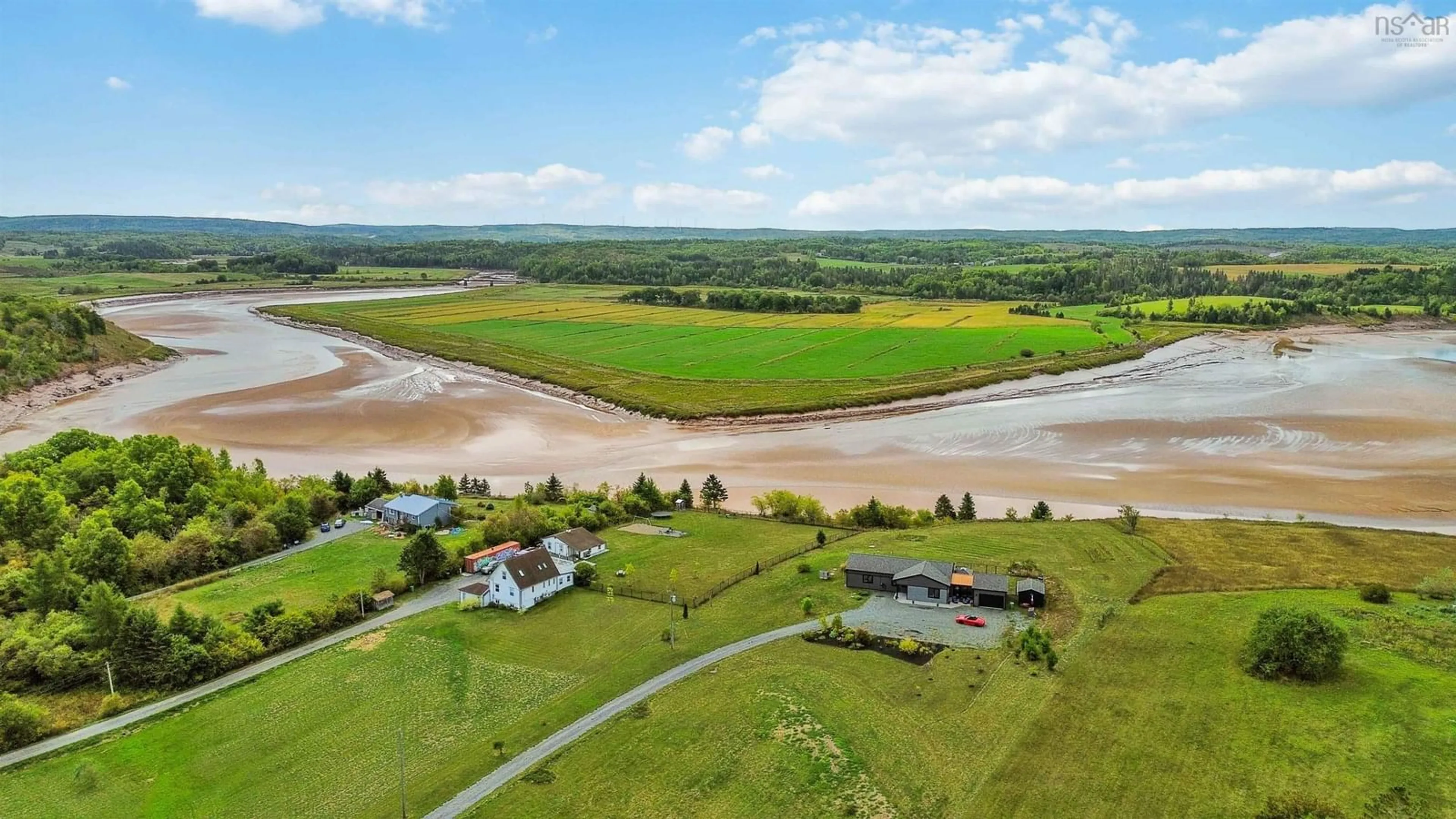 A pic from outside/outdoor area/front of a property/back of a property/a pic from drone, water/lake/river/ocean view for 1144 Avondale Rd, Poplar Grove Nova Scotia B0N 2A0