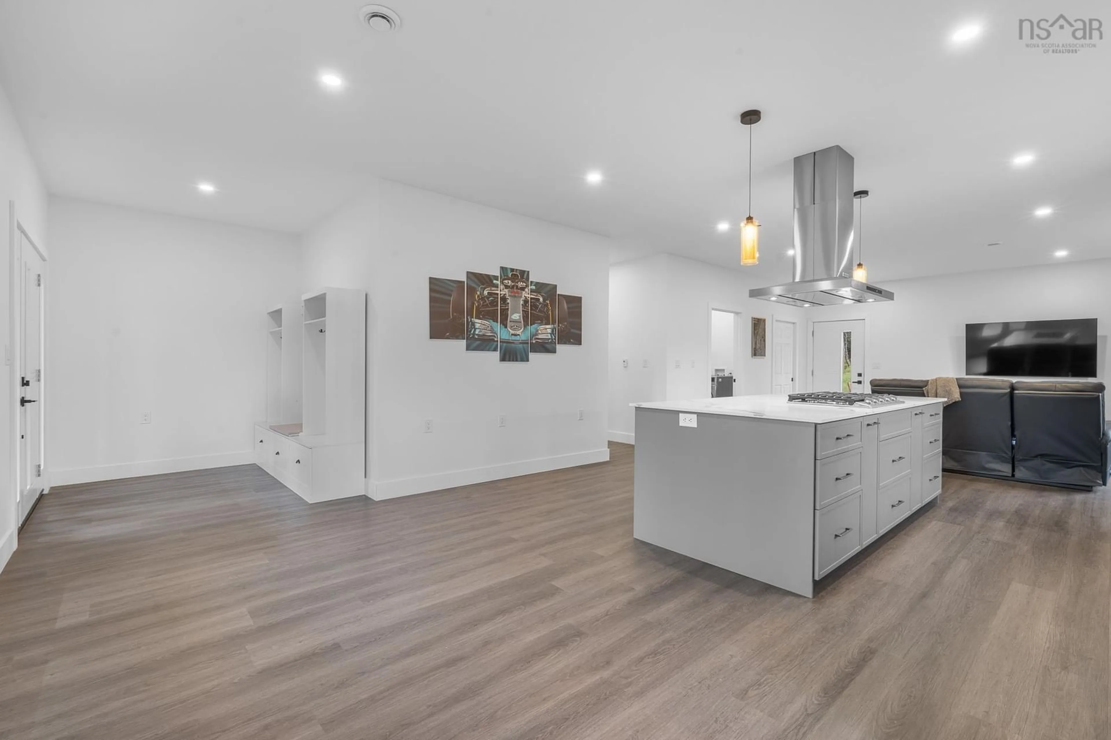 Open concept kitchen, wood/laminate floor for 117 Huckleberry Lane, Valley Nova Scotia B2N 6K2