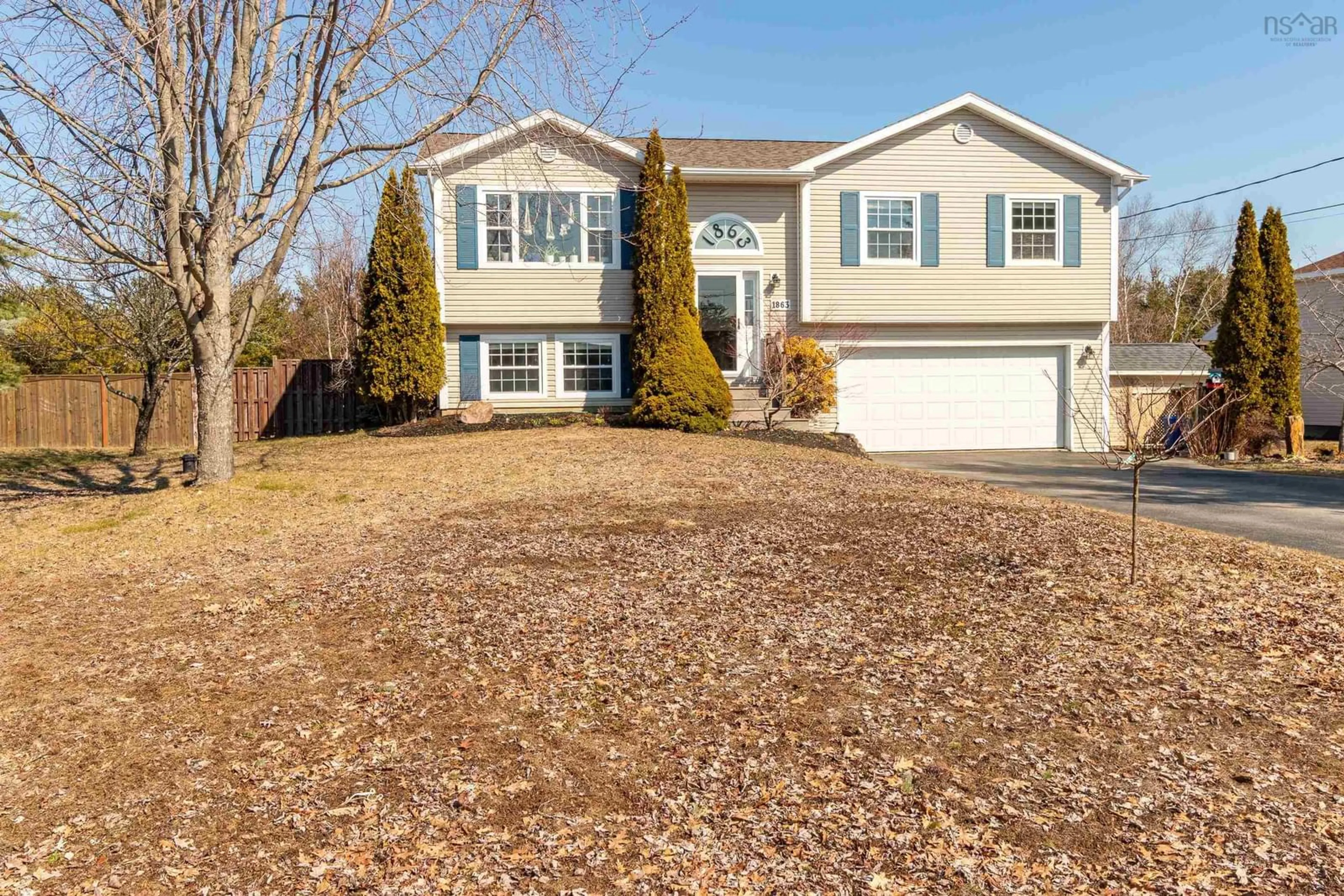 Home with vinyl exterior material, street for 1863 Acadia Dr, Kingston Nova Scotia B0P 1R0