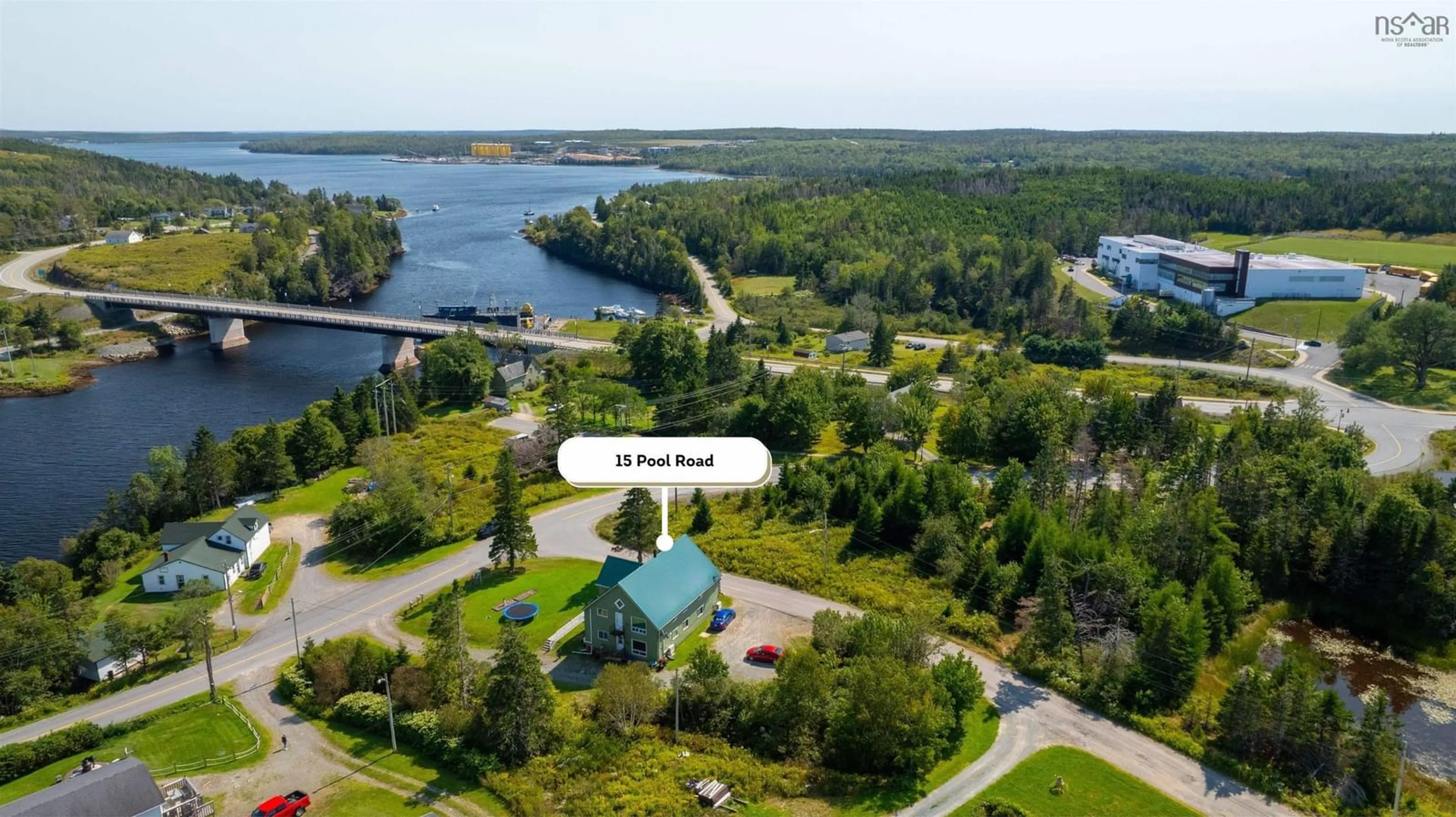 A pic from outside/outdoor area/front of a property/back of a property/a pic from drone, water/lake/river/ocean view for 15 Pool Rd, Sheet Harbour Nova Scotia B0J 3B0