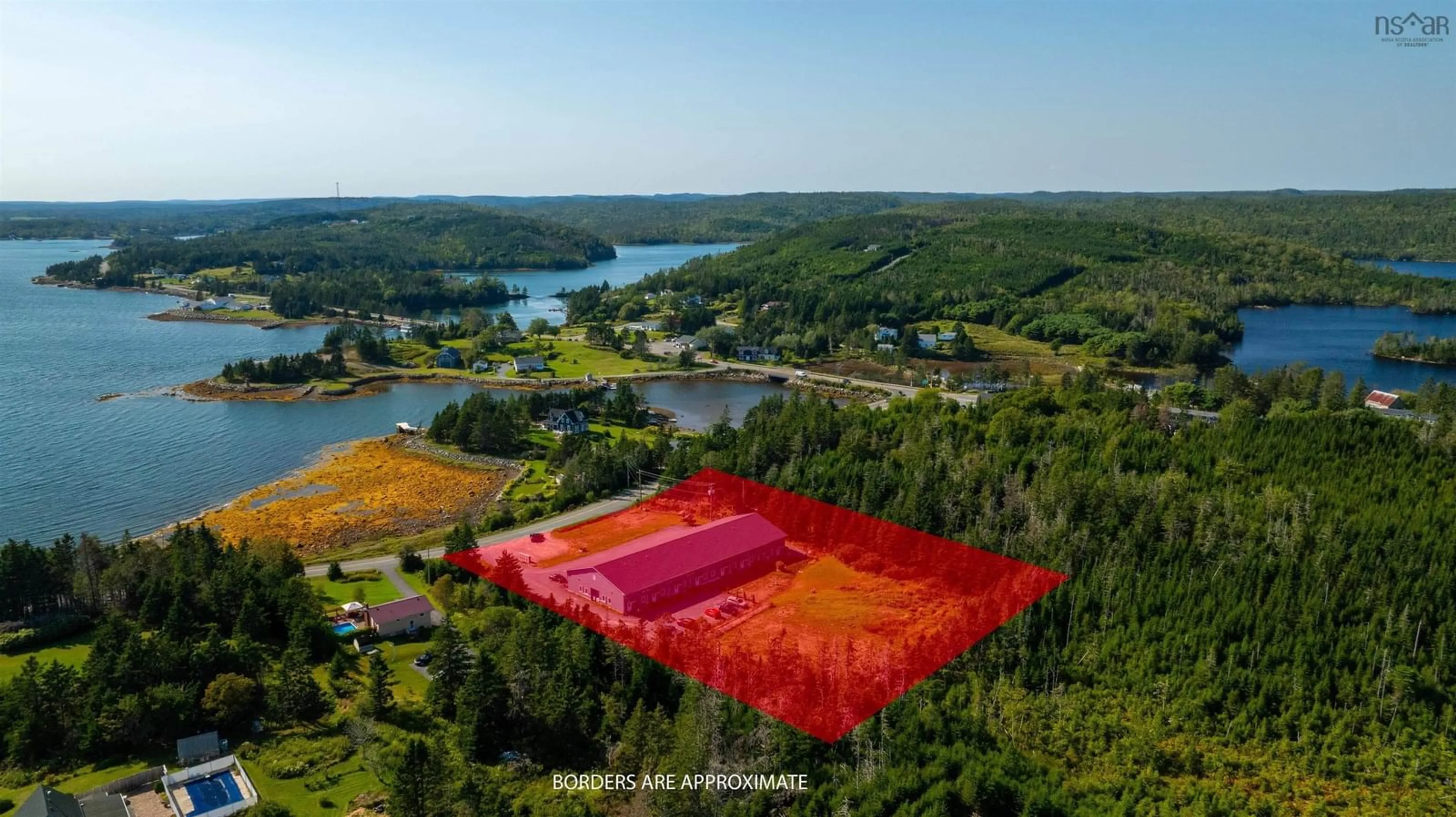 A pic from outside/outdoor area/front of a property/back of a property/a pic from drone, water/lake/river/ocean view for 47 East Jeddore Rd, Oyster Pond Nova Scotia B0J 2L0